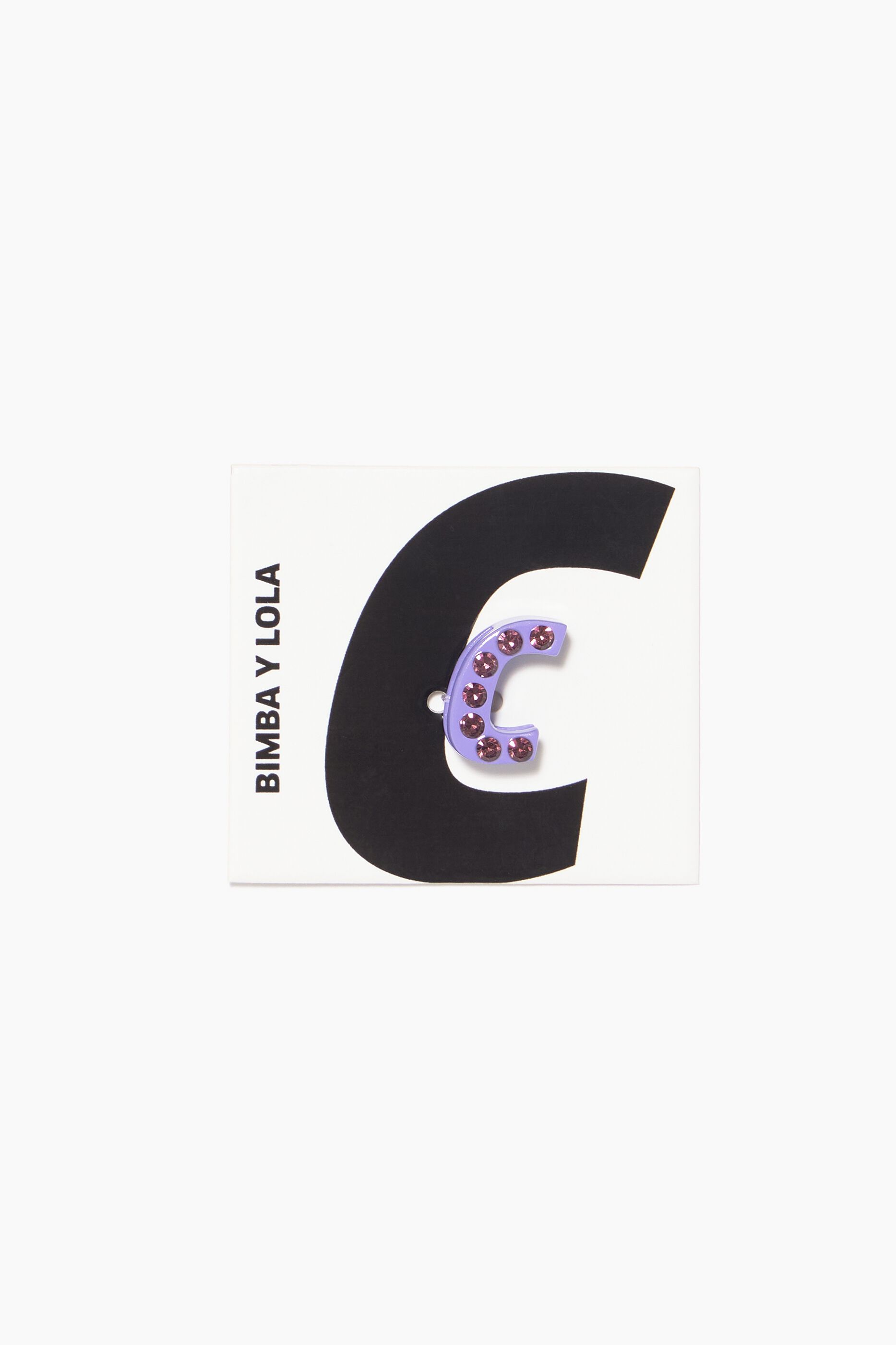 Lilac letter C metal charm