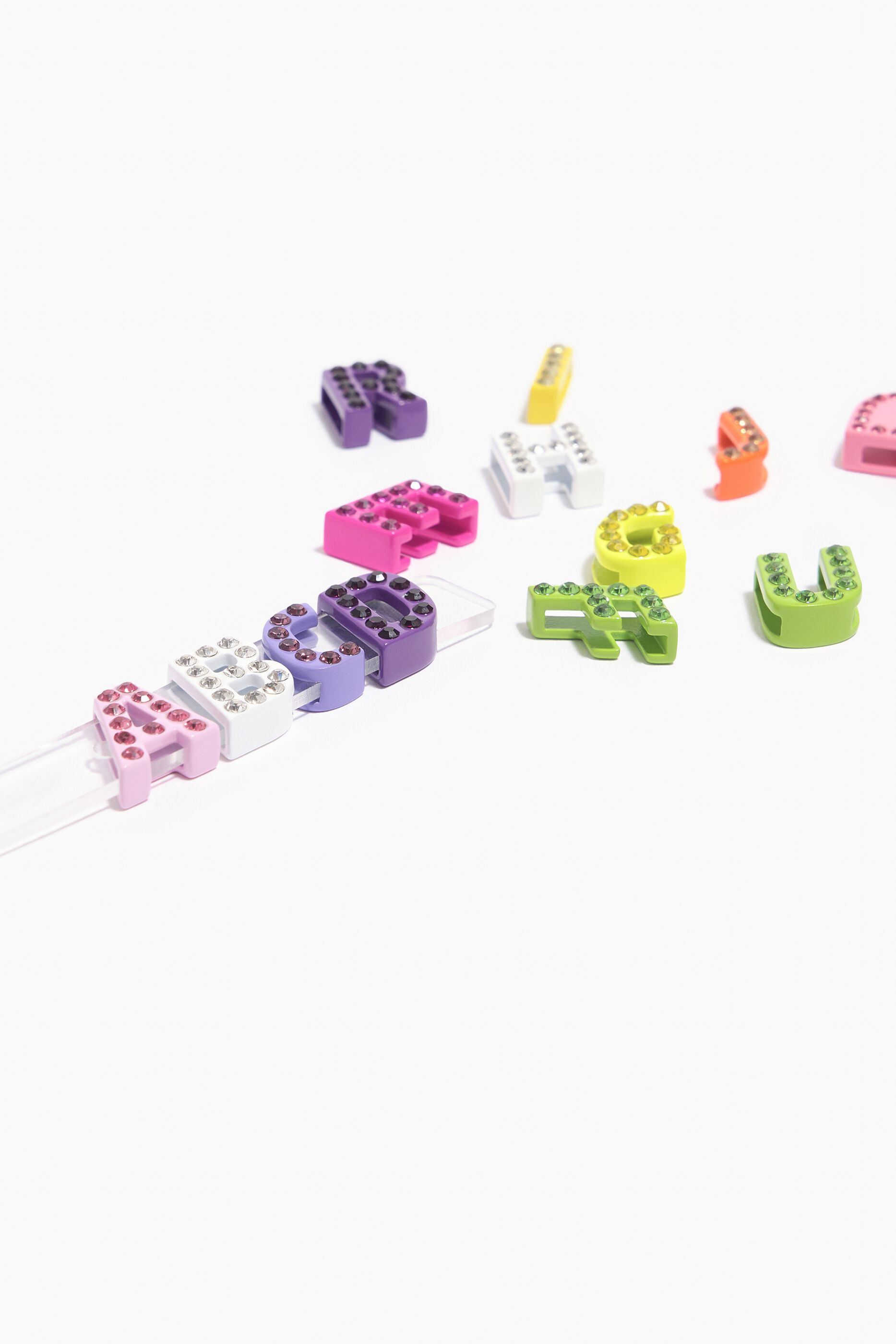 Lilac letter C metal charm