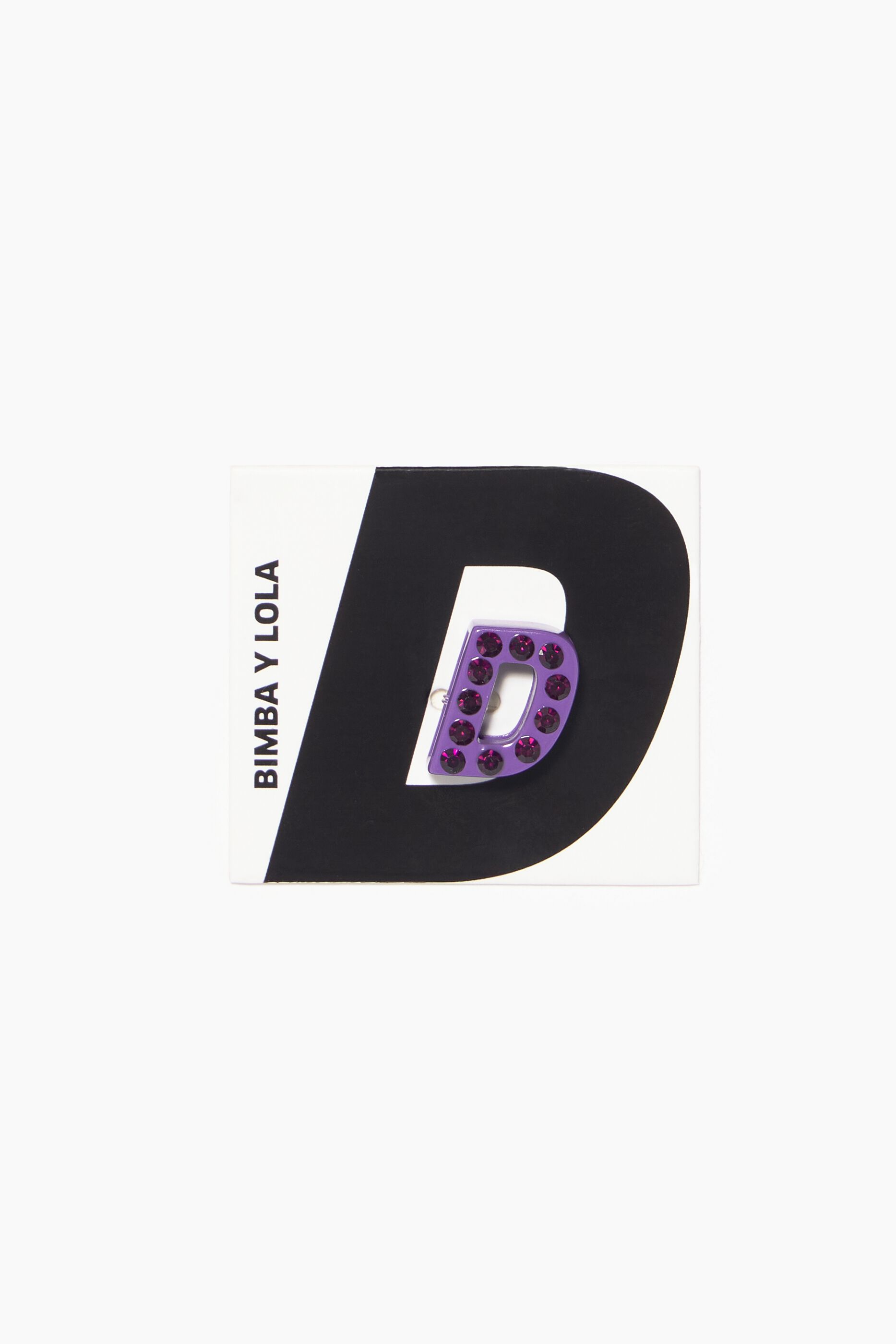 Violet letter D metal charm
