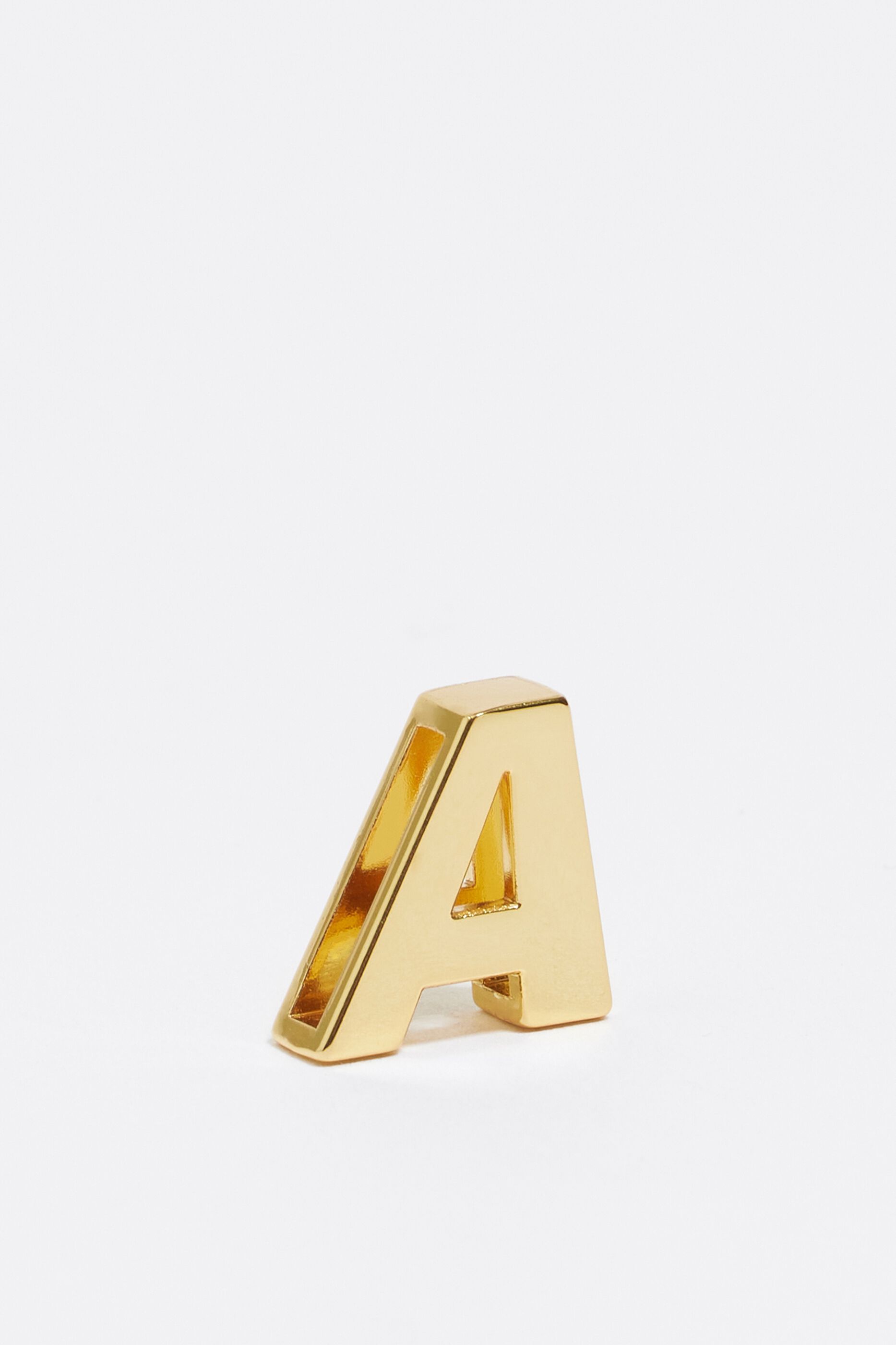 Letter A charm golden metal