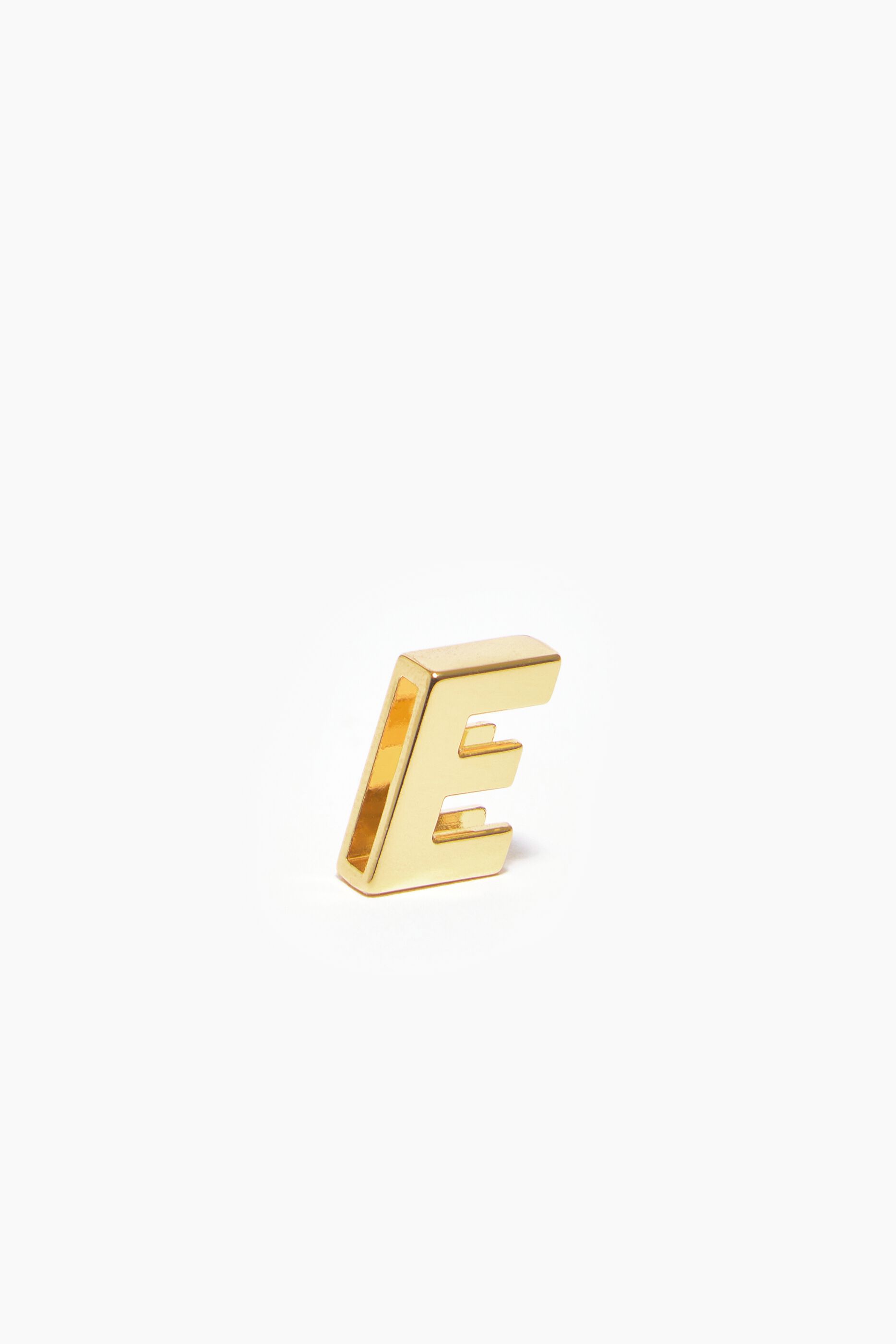 Letter E charm golden metal