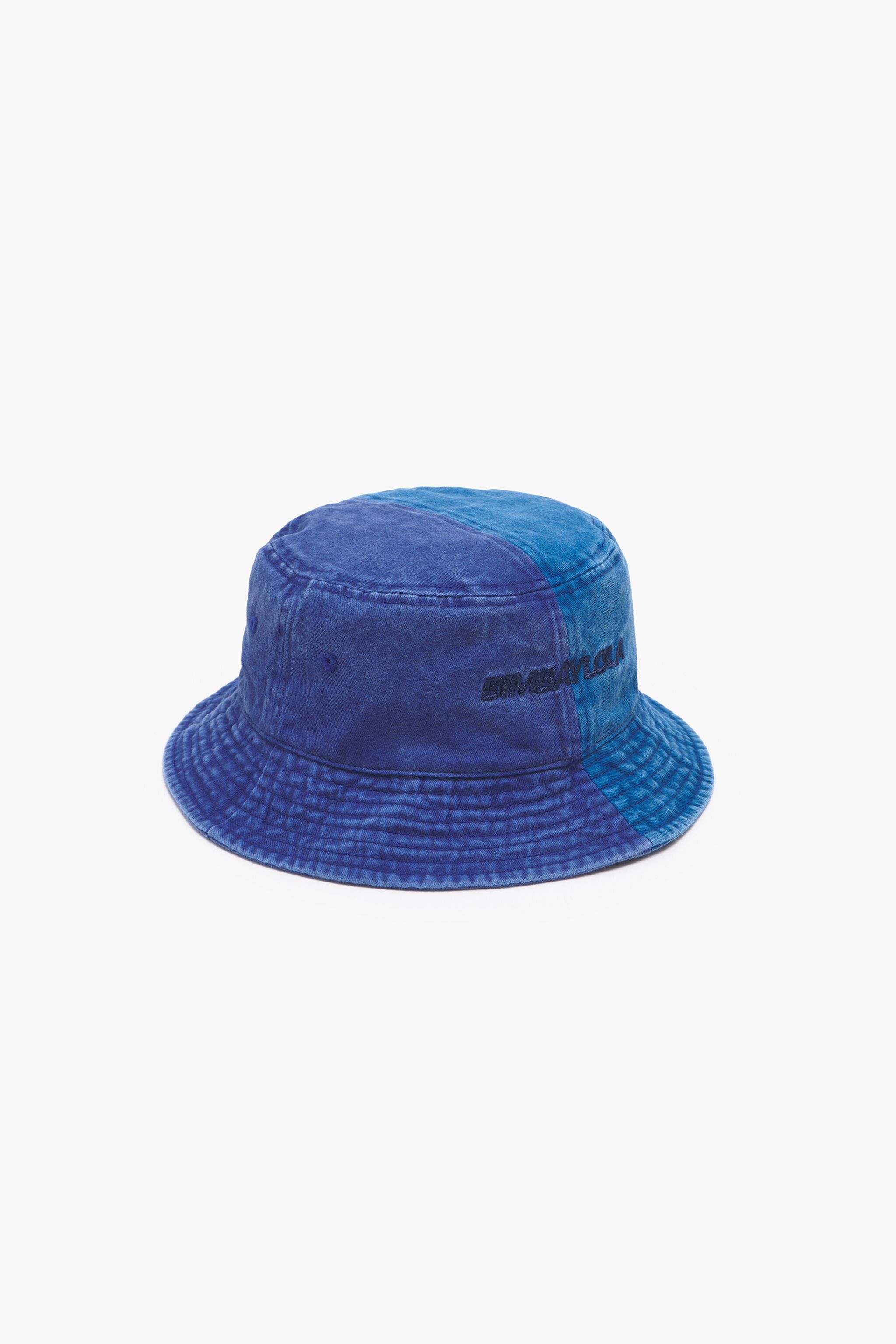 Two-tone blue cotton bucket hat