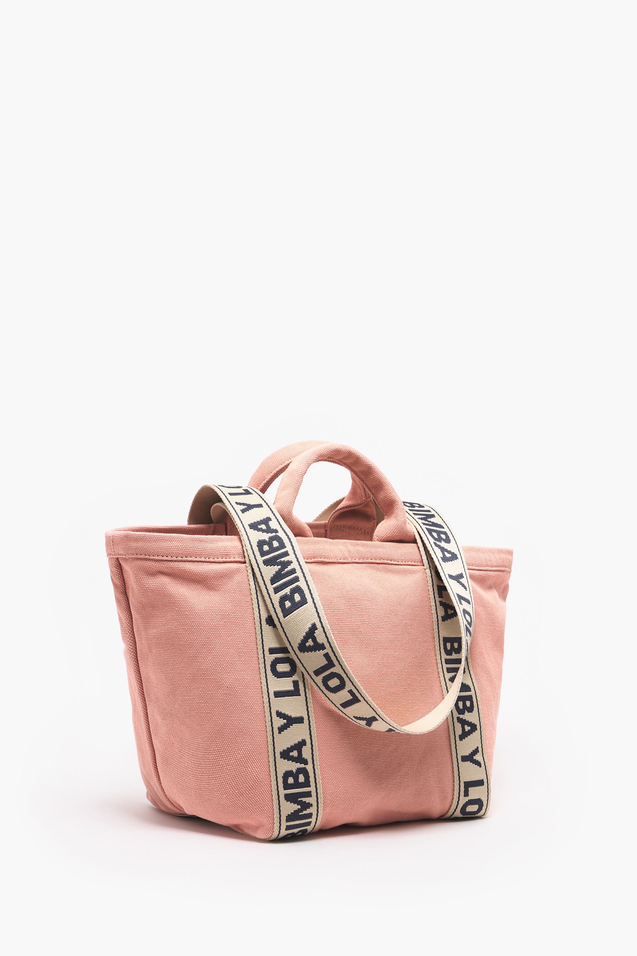 S pink canvas shopper bag