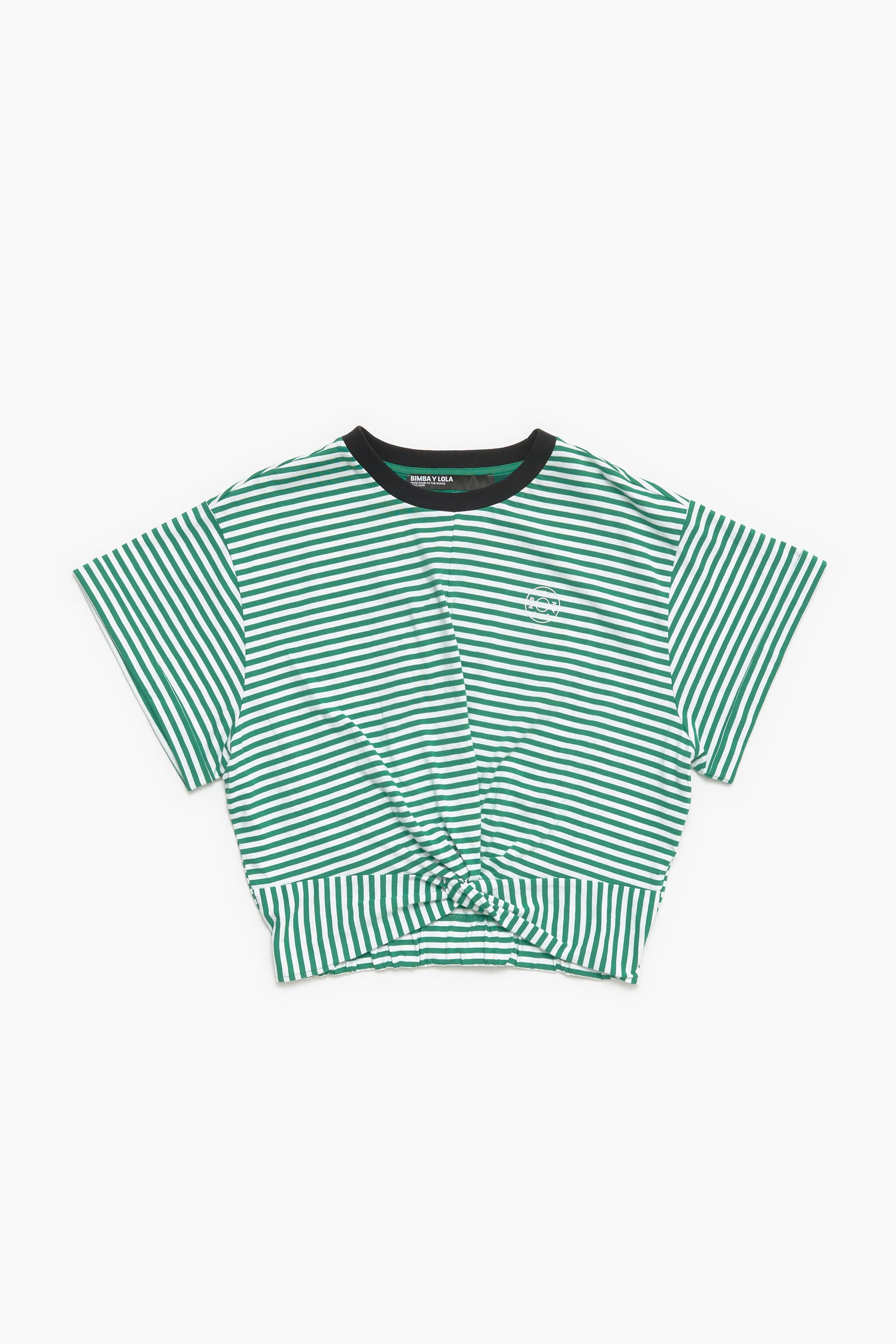 Green and white knot boxy T-shirt
