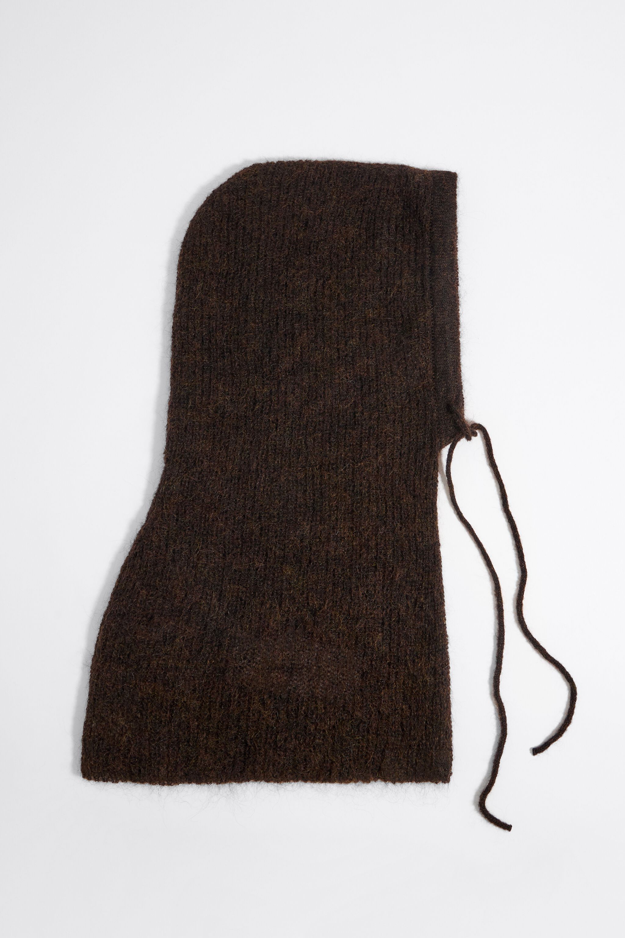 Brown mohair hood