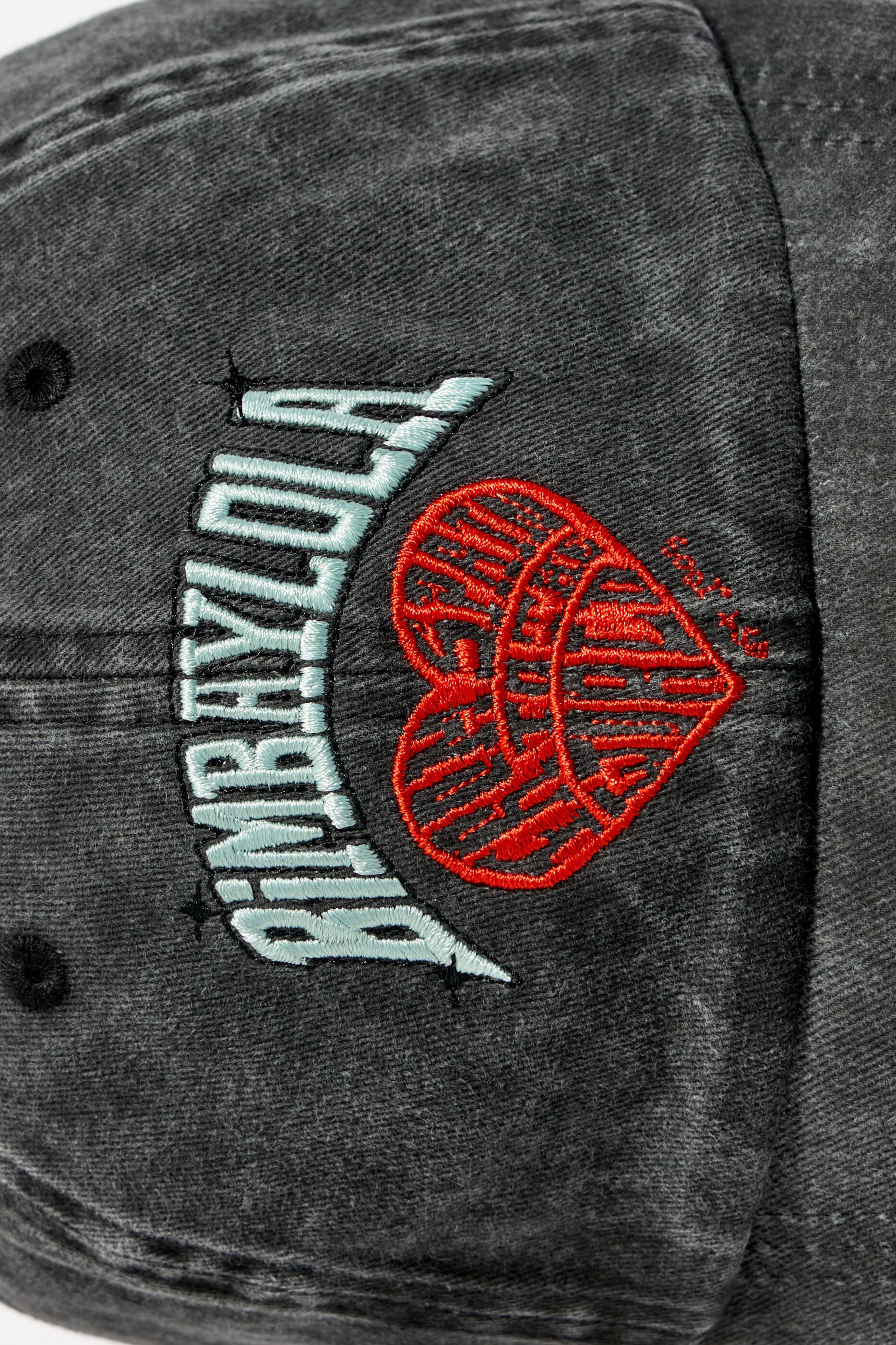 Black cotton heart cap