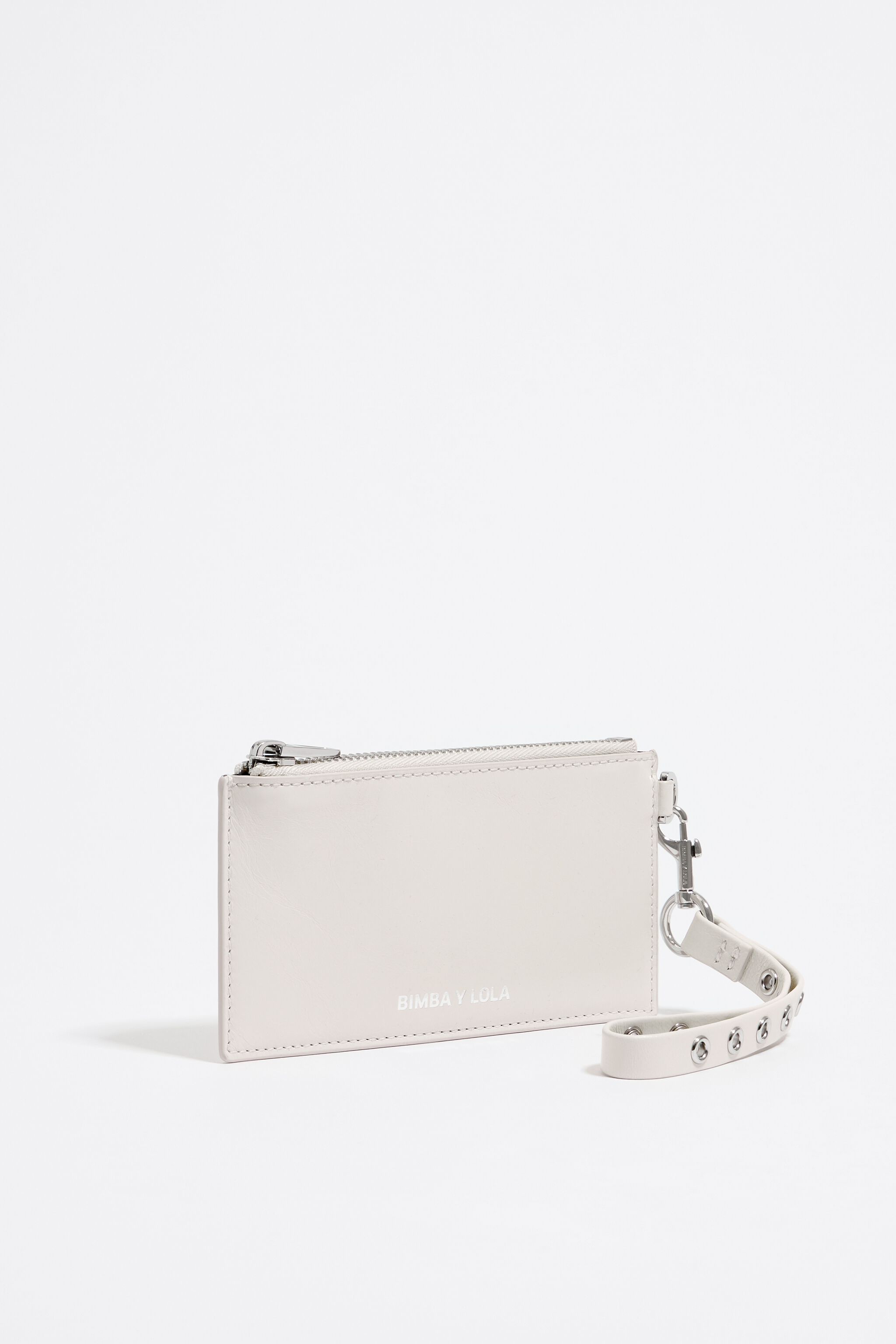 Ivory leather rectangular coin purse