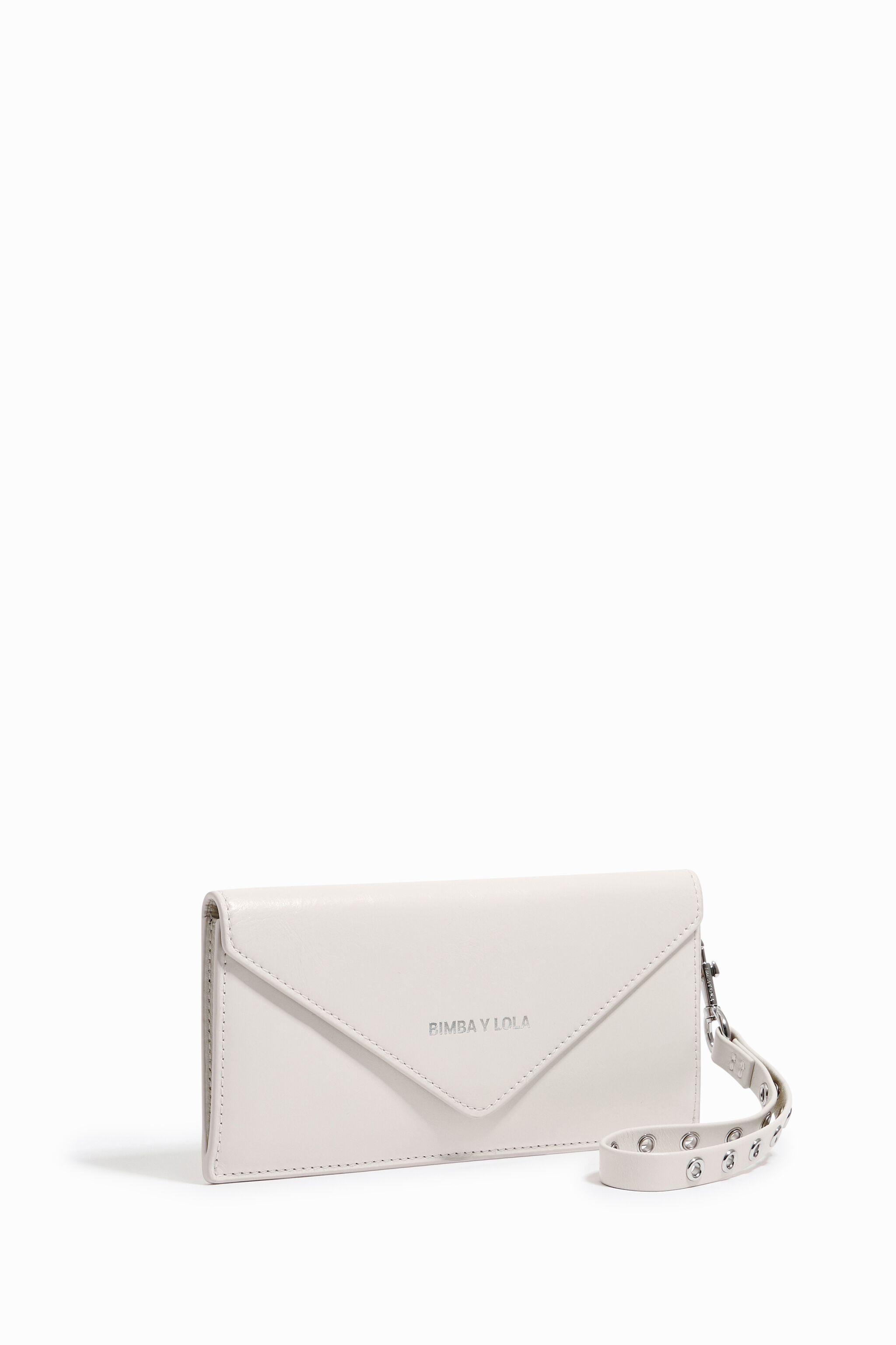 Ivory leather flap wallet