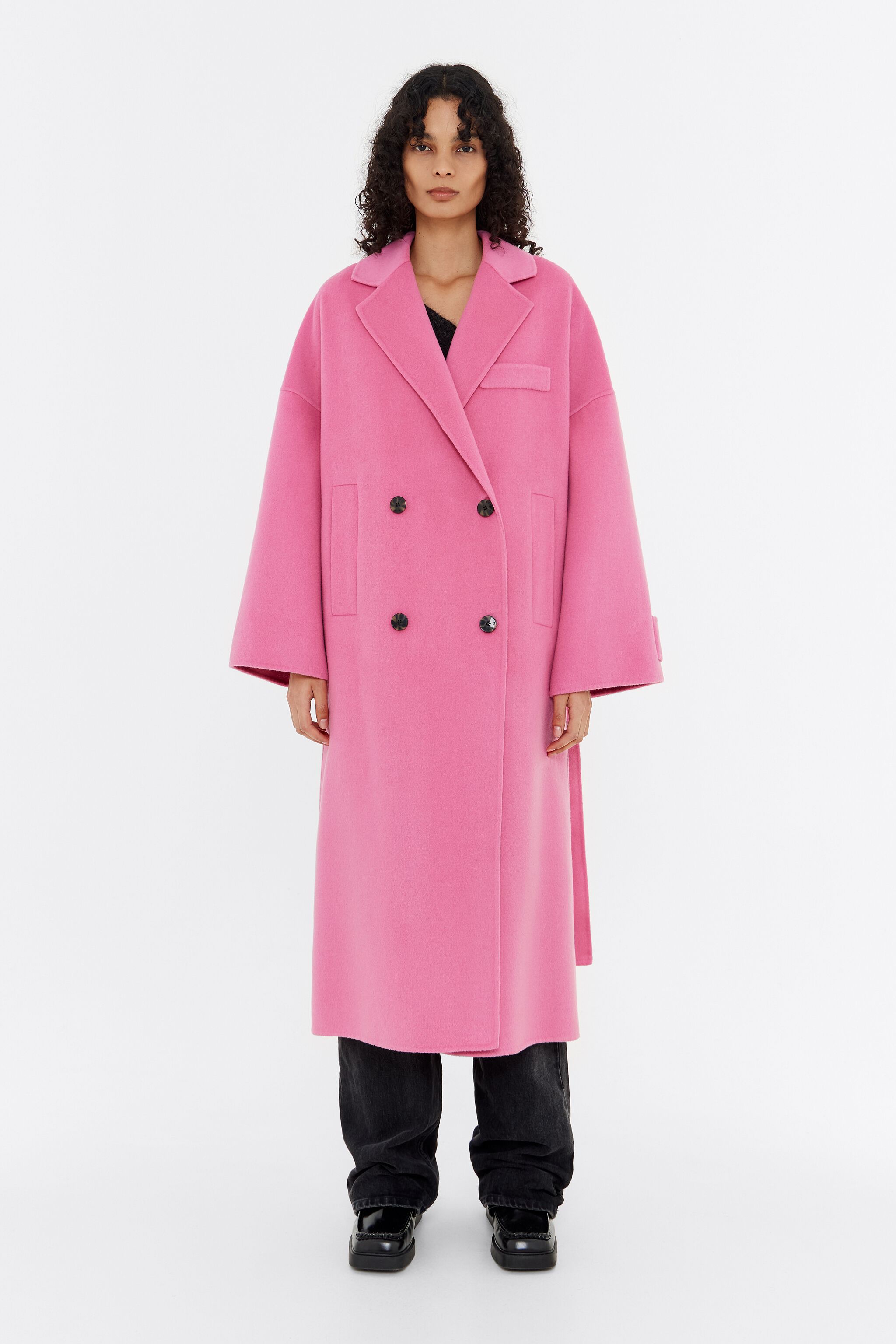 Pink double-sided tailored coat