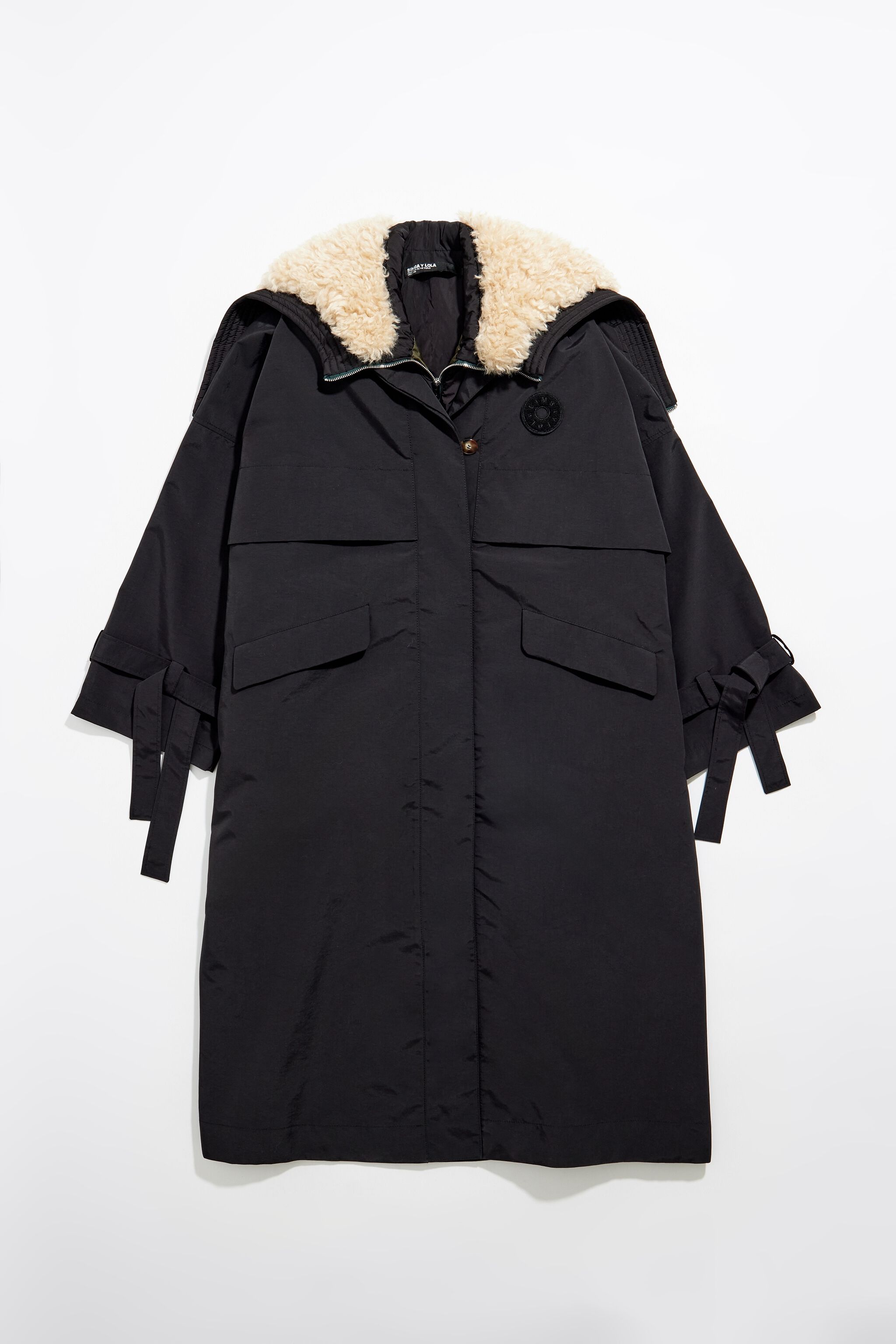 Black padded trench