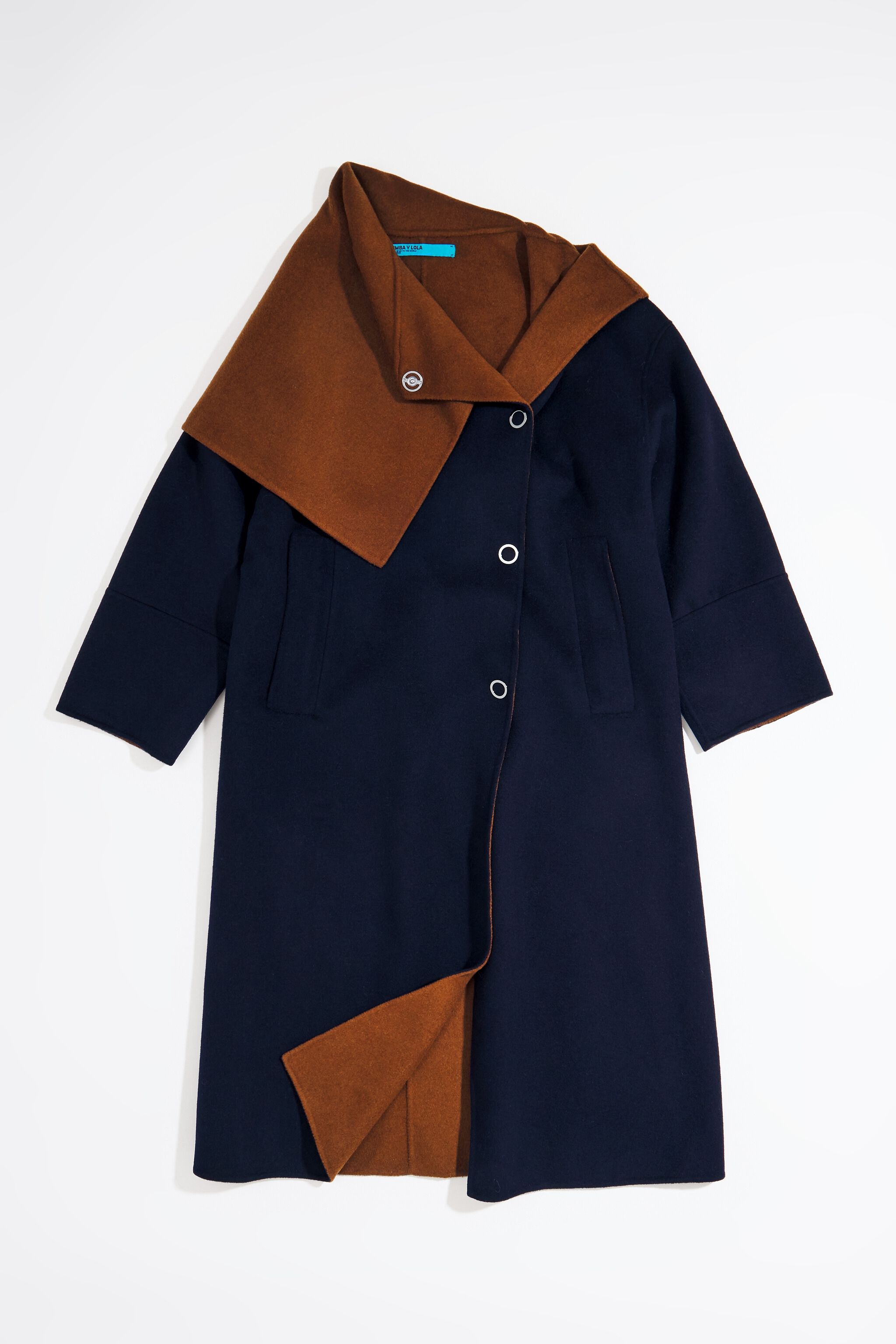 Navy blue oversize double-face coat