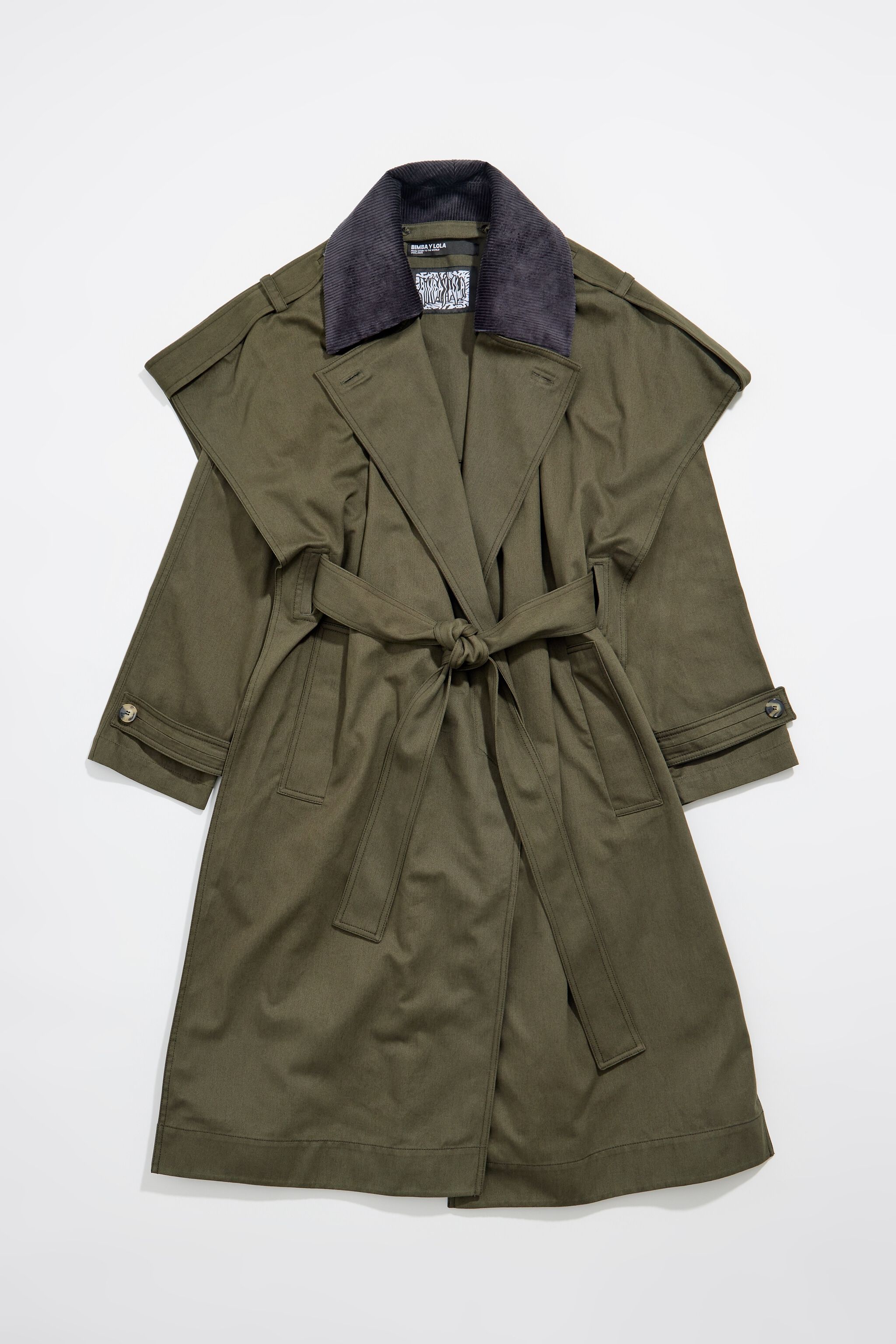 Khaki cape trench coat