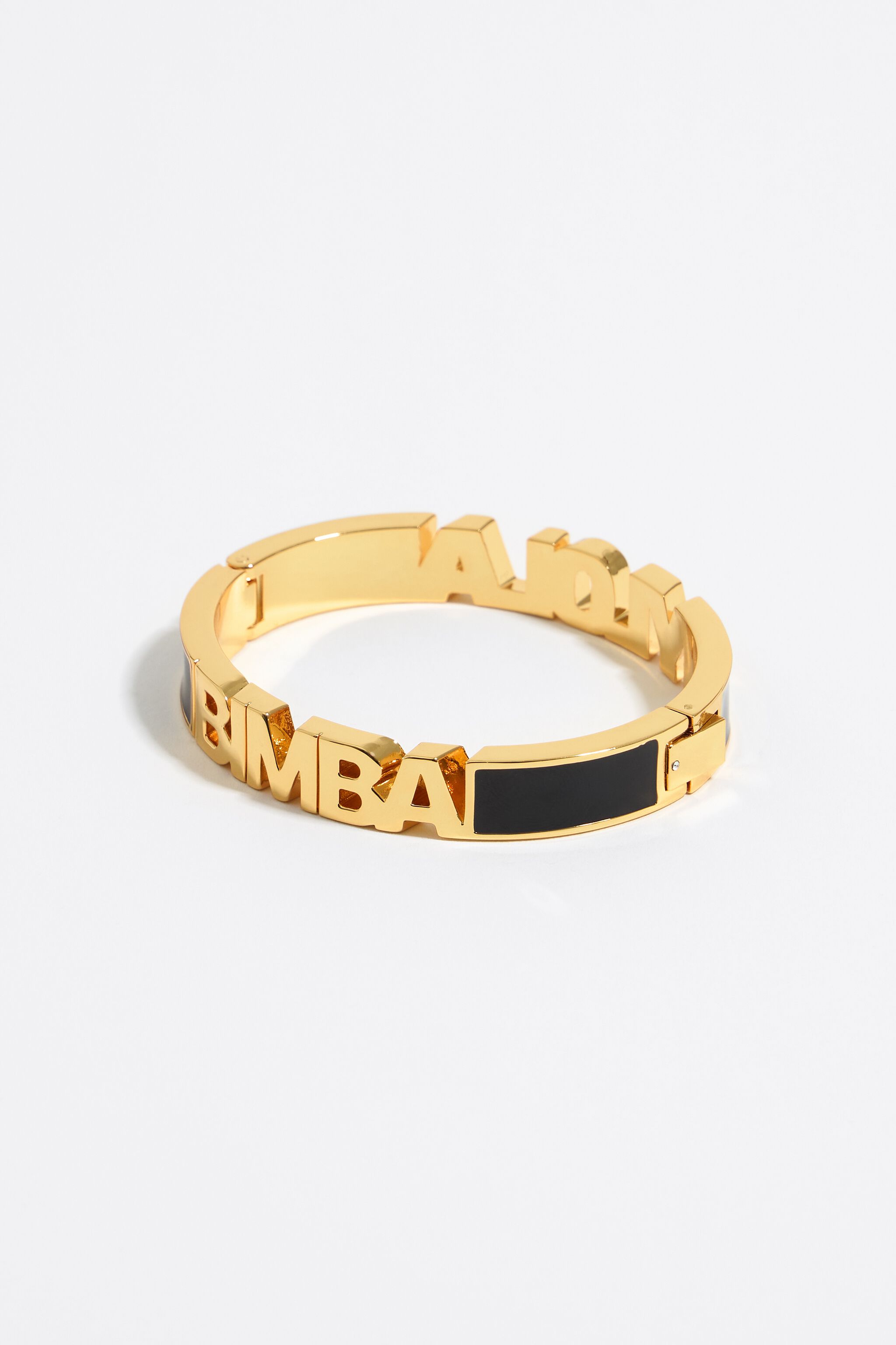 Black enamel logo bracelet