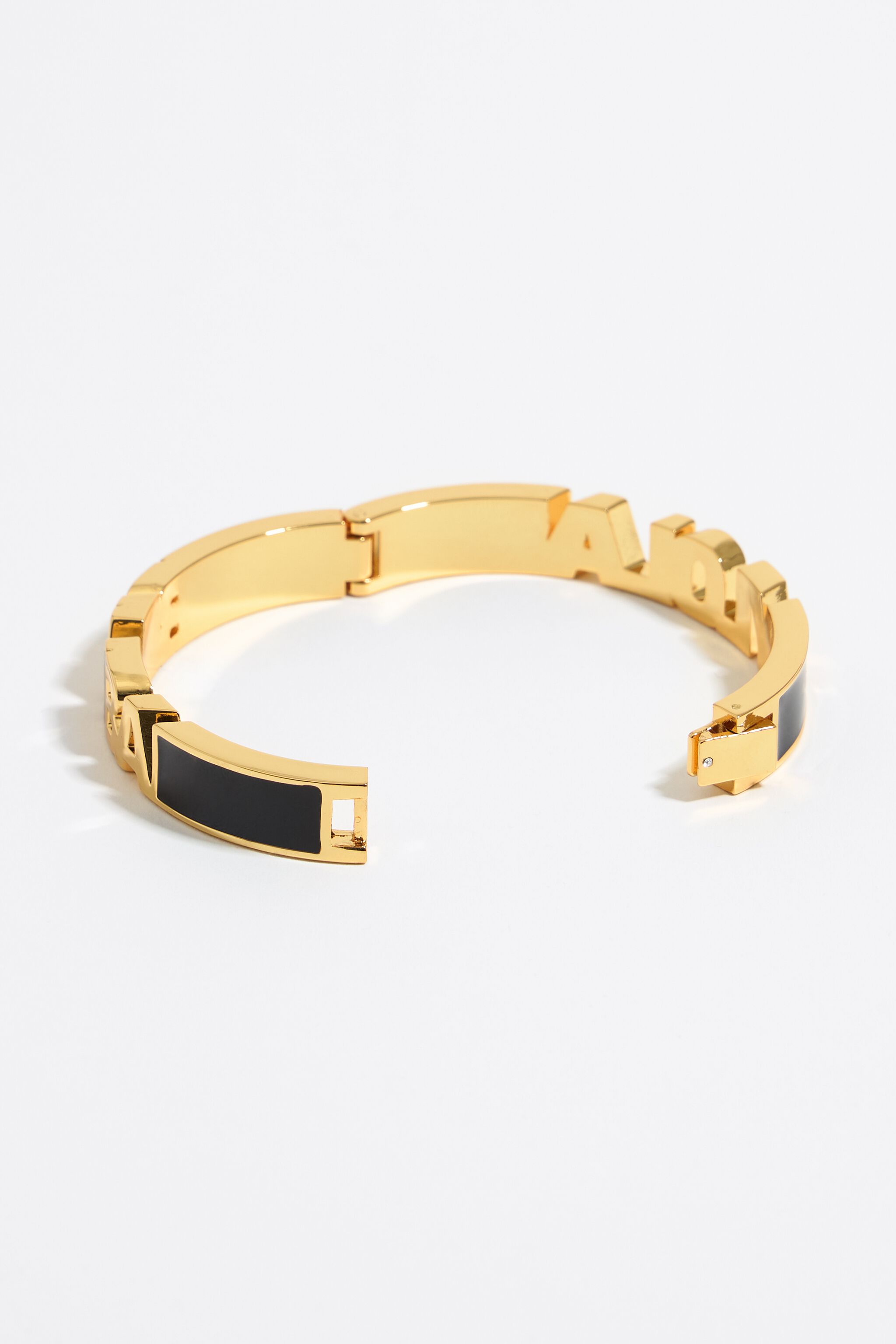 Black enamel logo bracelet