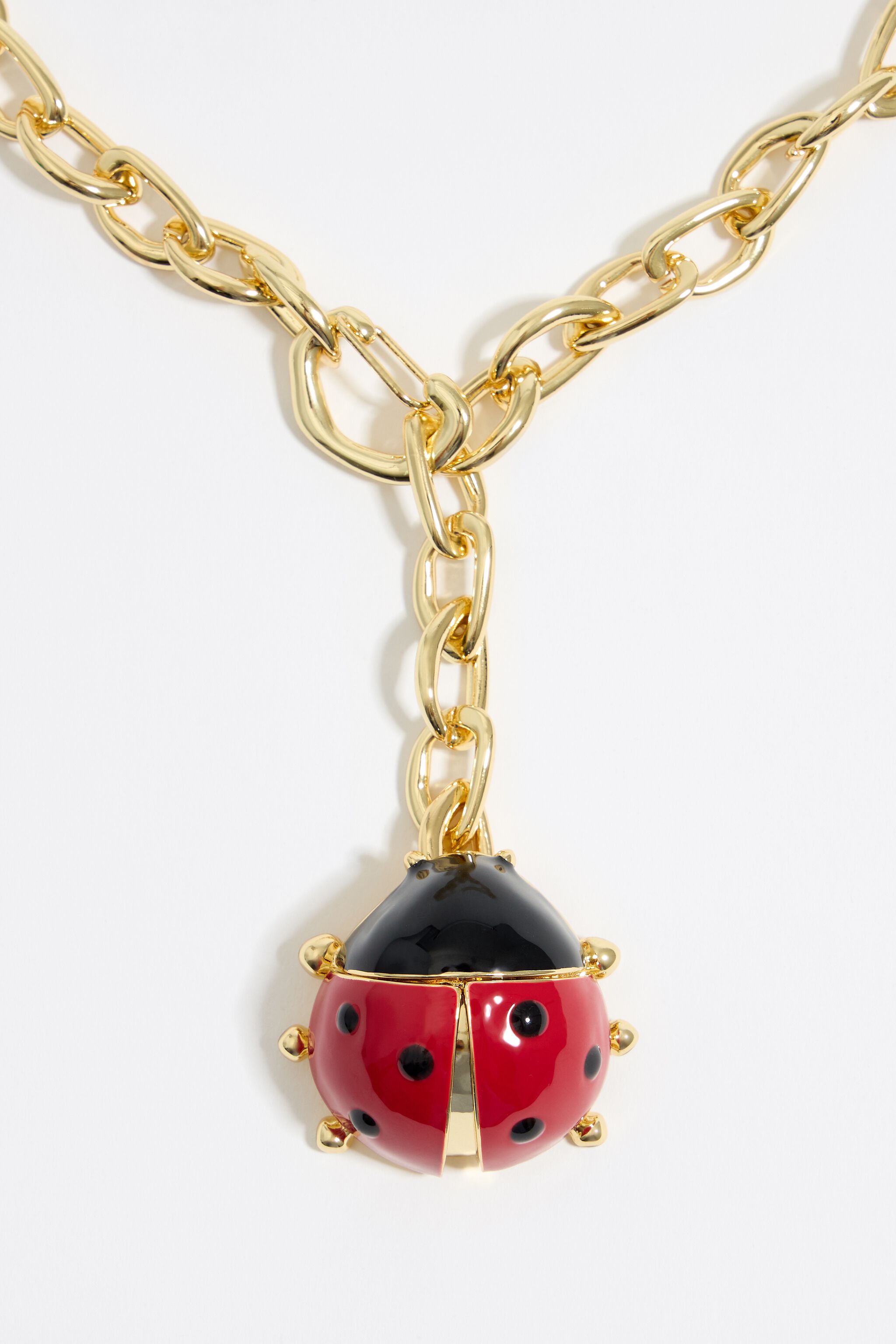 Red ladybug chain necklace