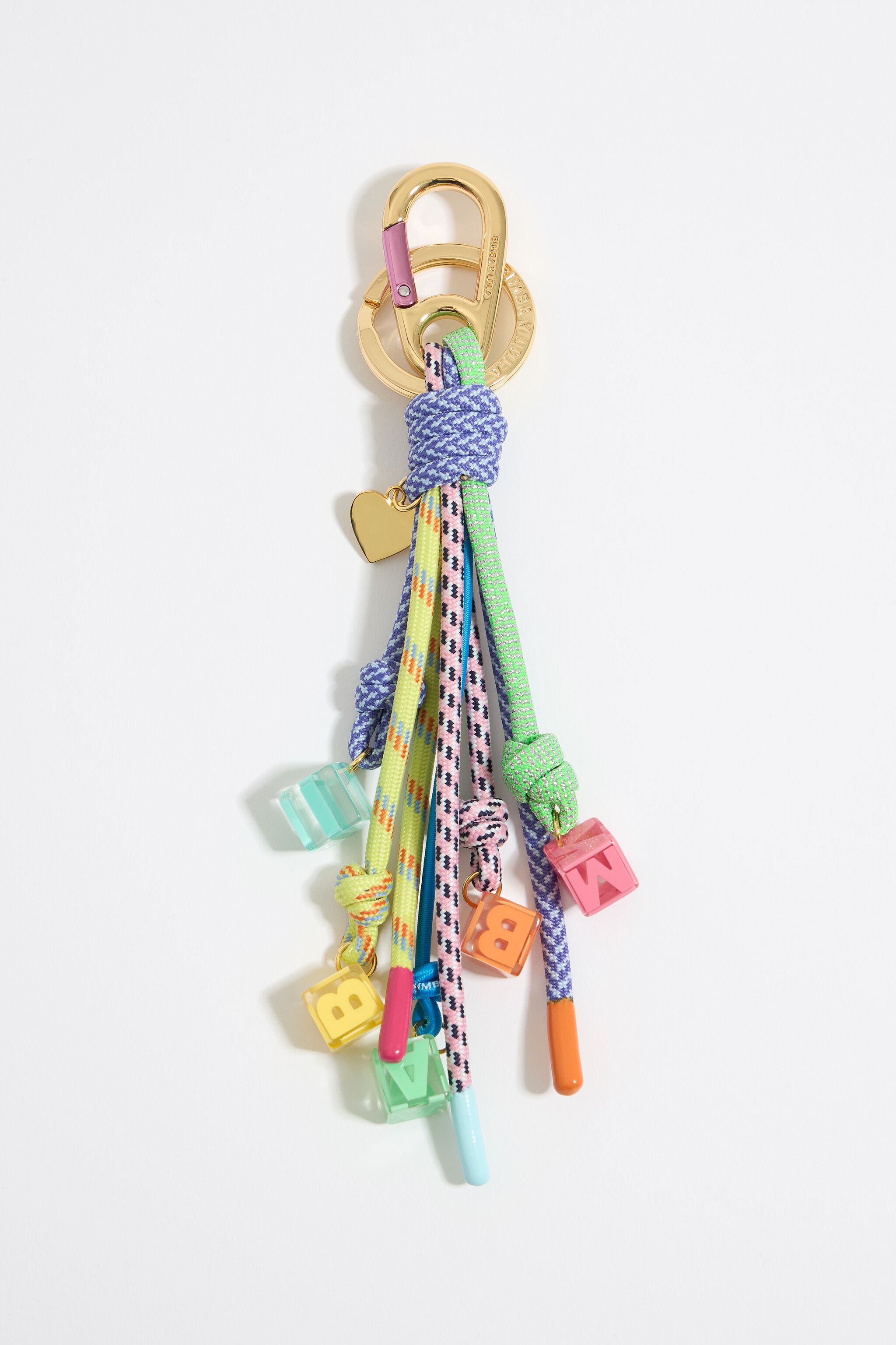 Multicolor blue rope key ring