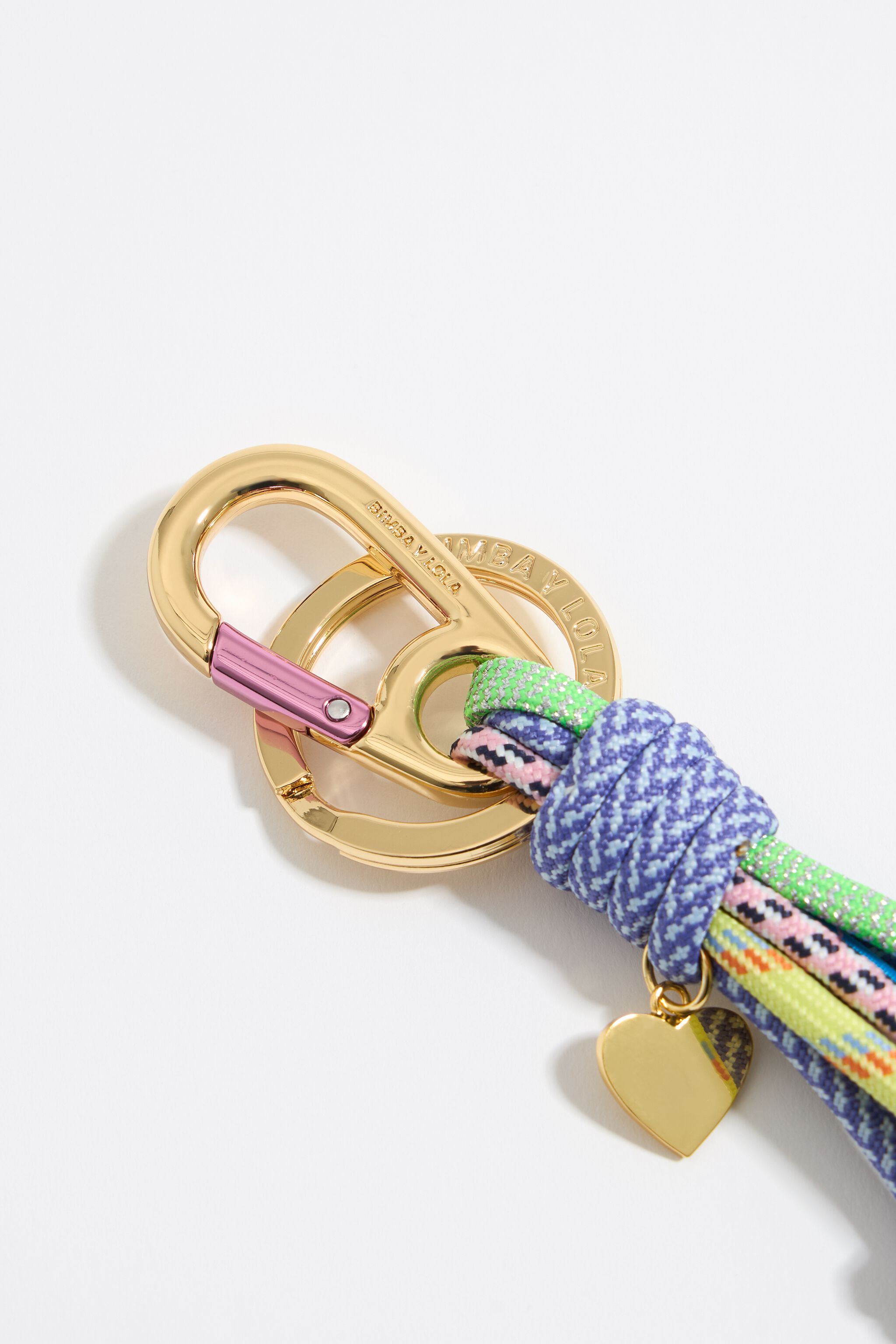 Multicolor blue rope key ring