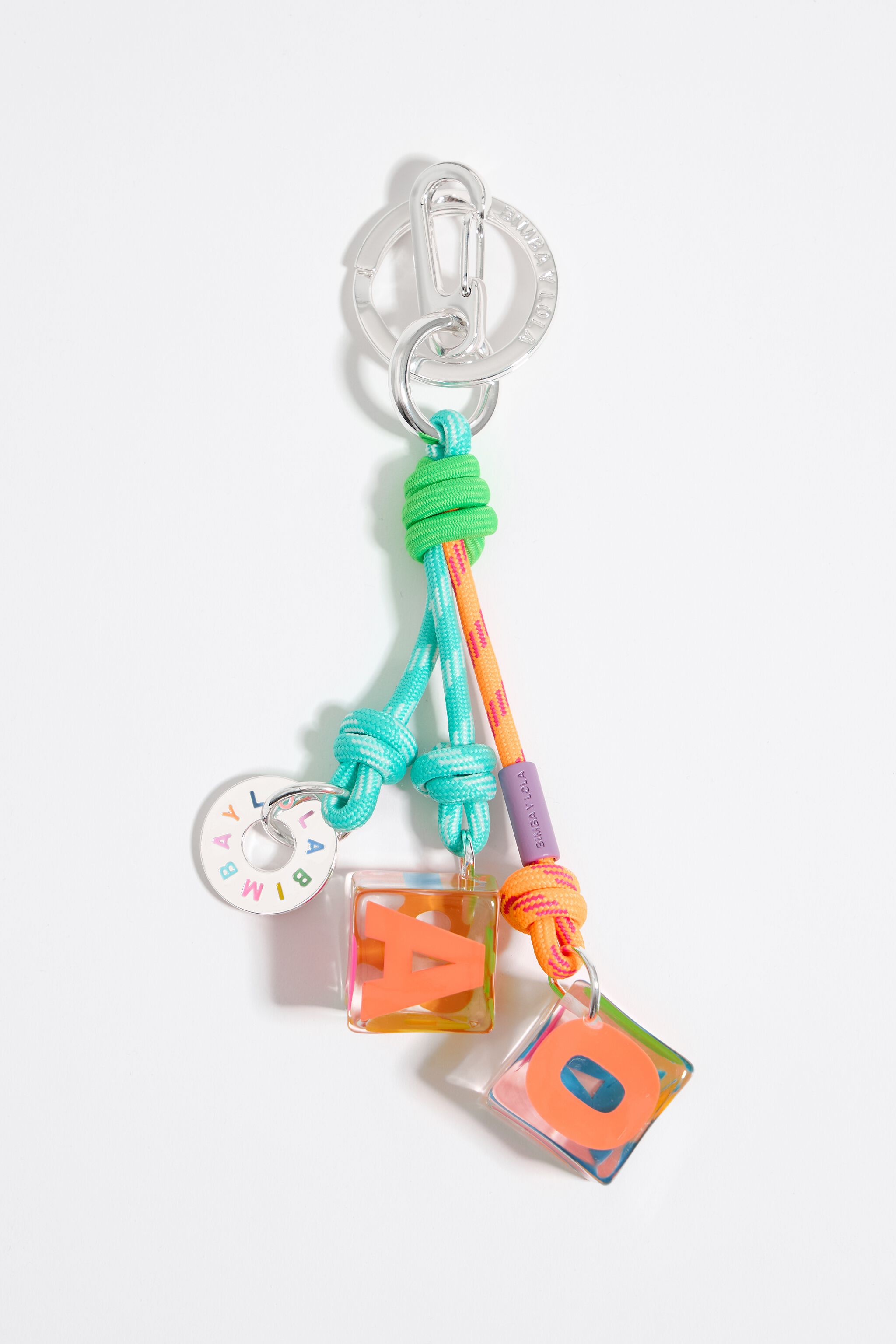 Aquamarine resin dice key ring