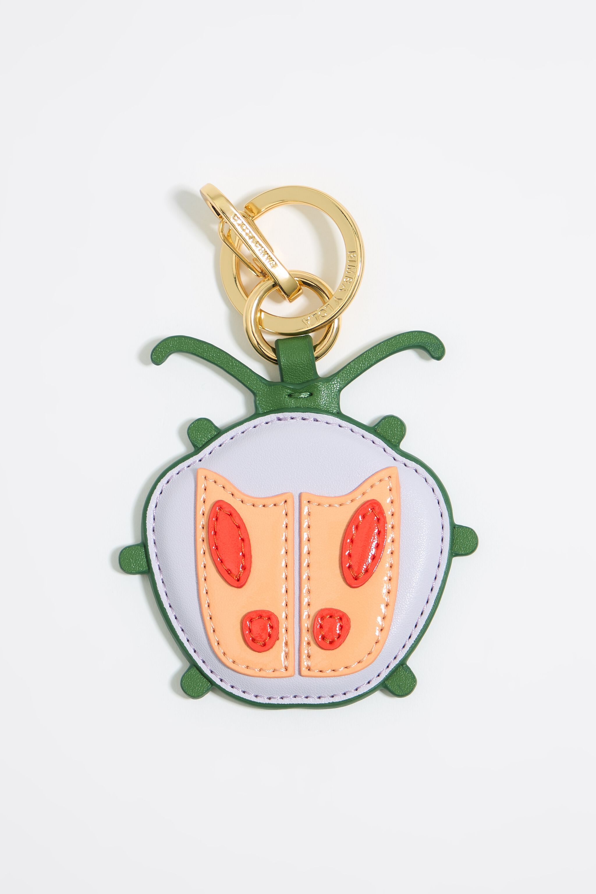 Faux leather beetle key ring