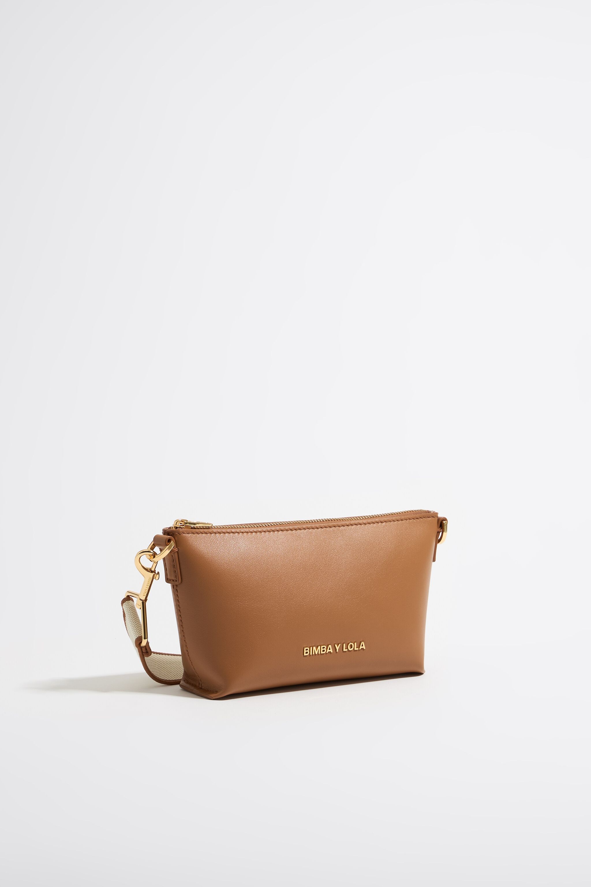 Mini honey leather trapezium bag