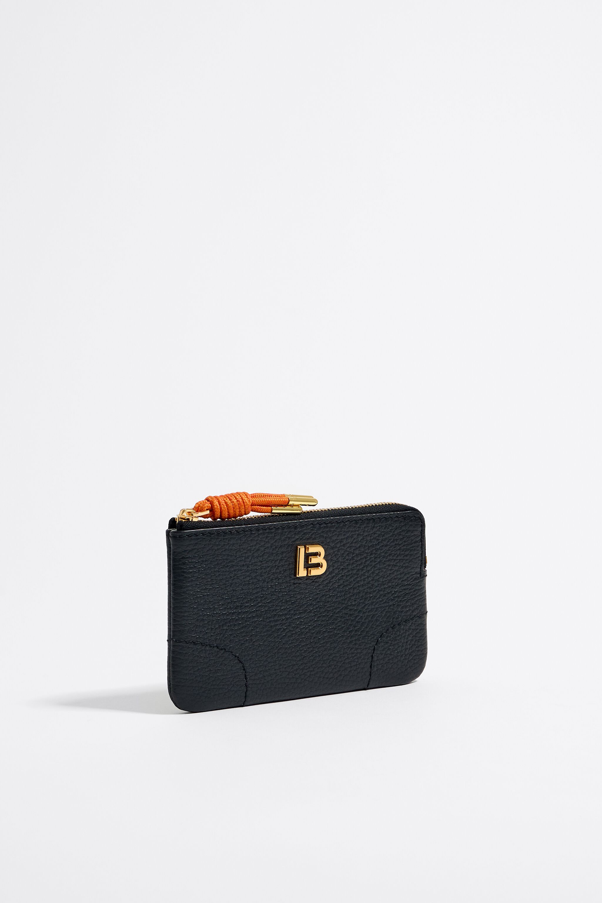Black leather coin purse