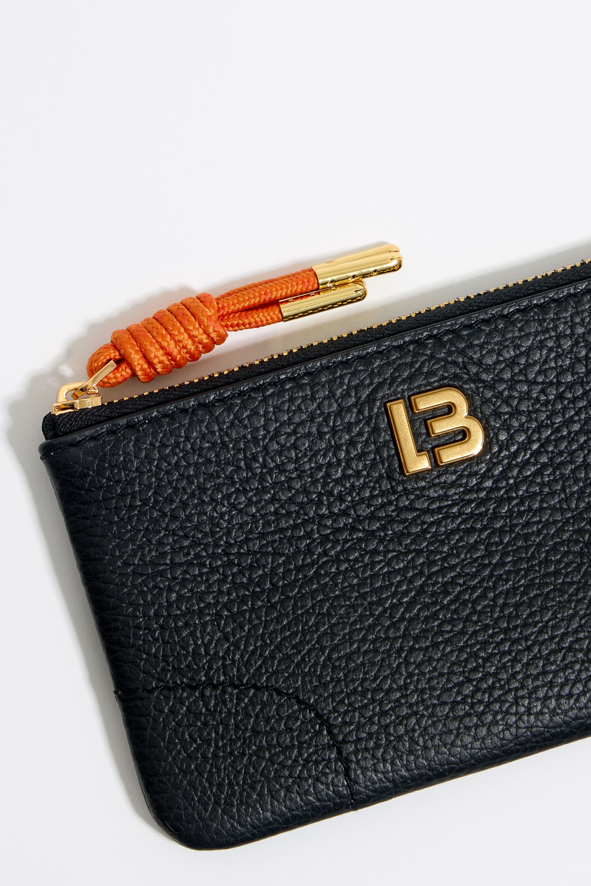 Black leather coin purse