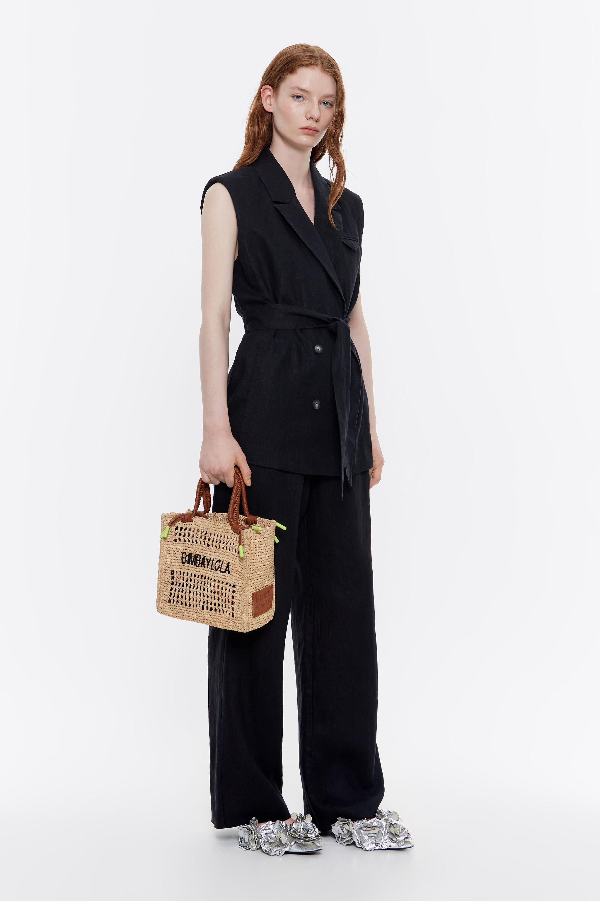 Bolso tote peque&ntilde;o rafia natural