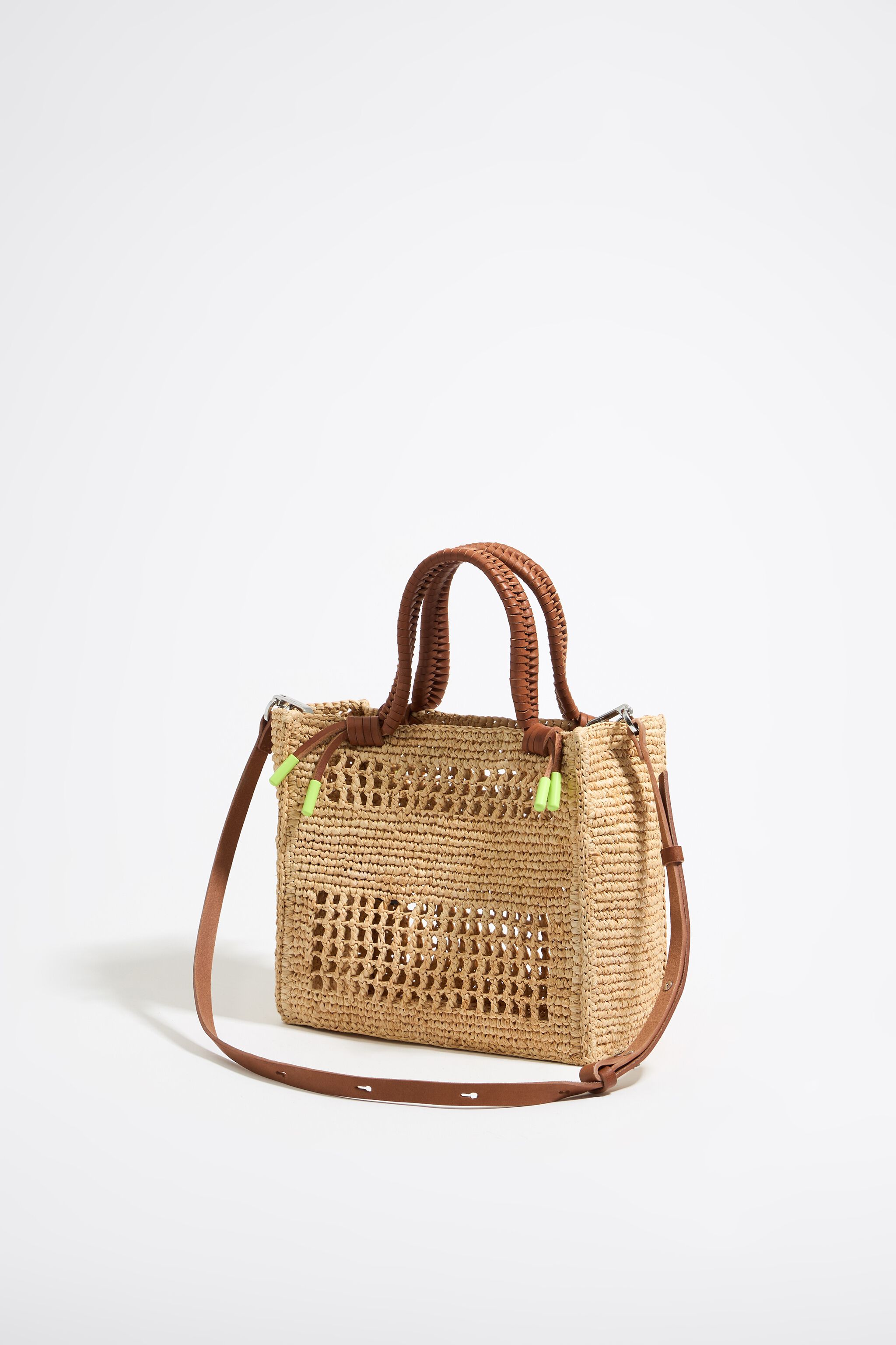 Bolso tote peque&ntilde;o rafia natural