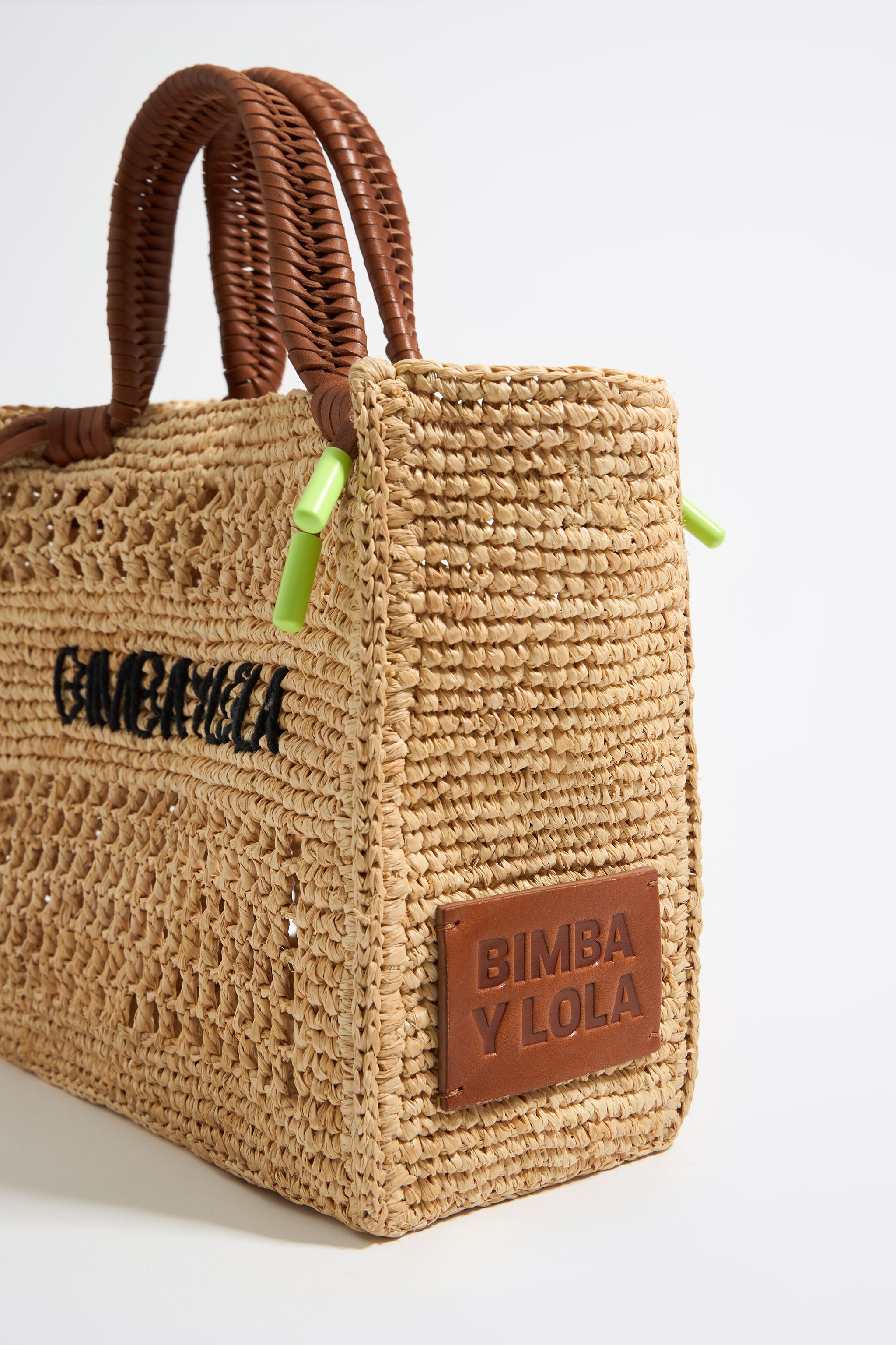 Bolso tote peque&ntilde;o rafia natural