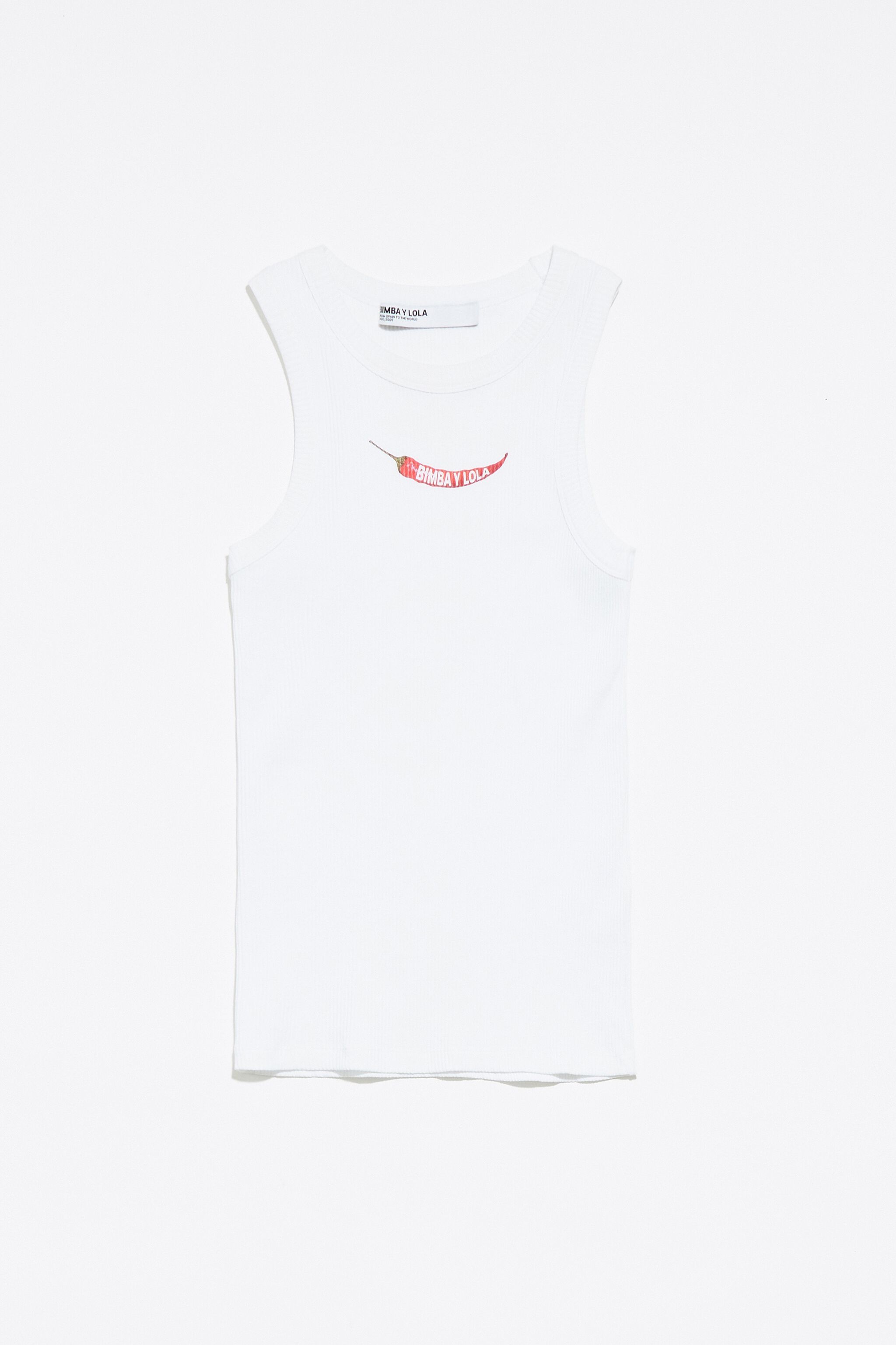 White fitted Chili top