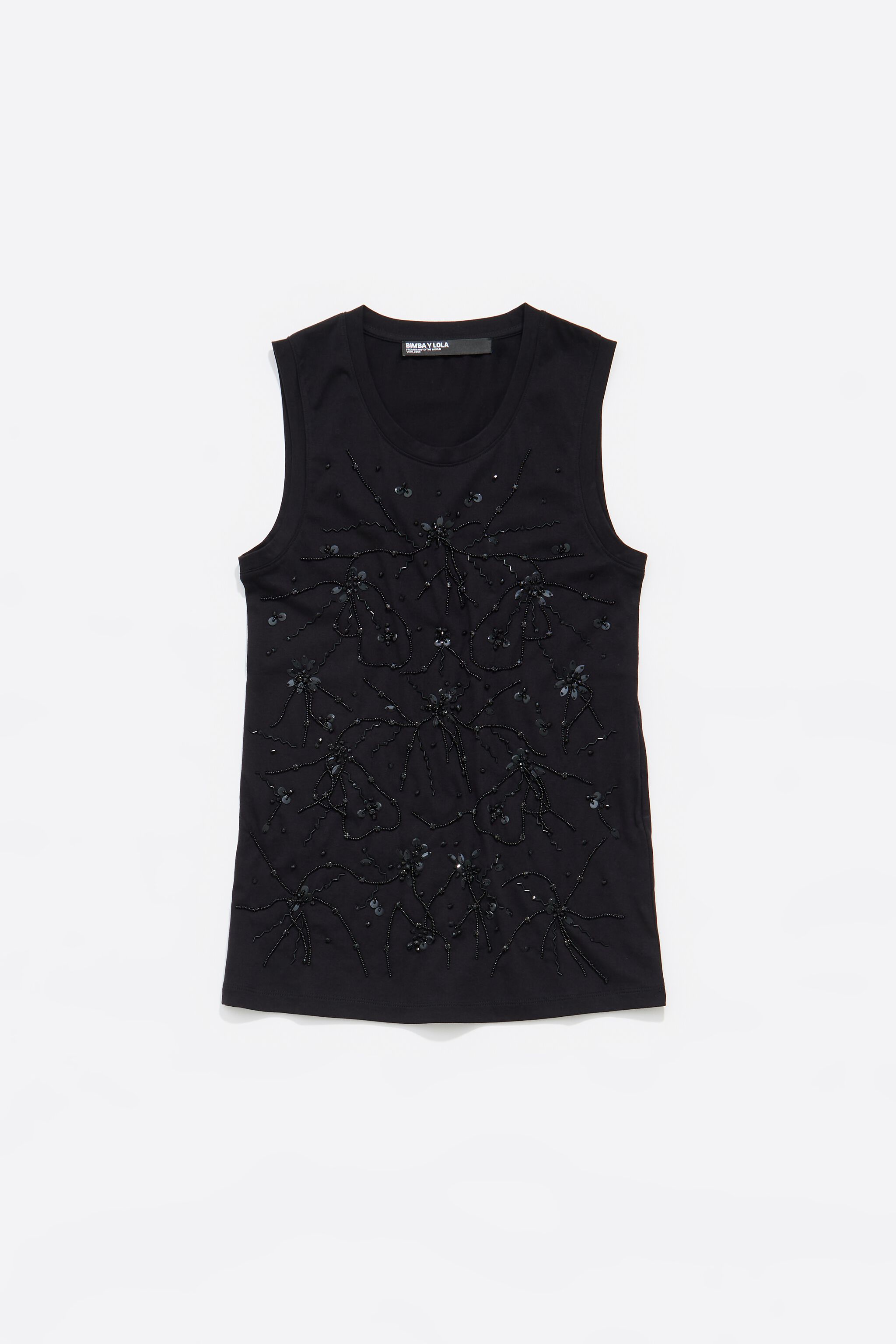 Black rhinestones fitted top