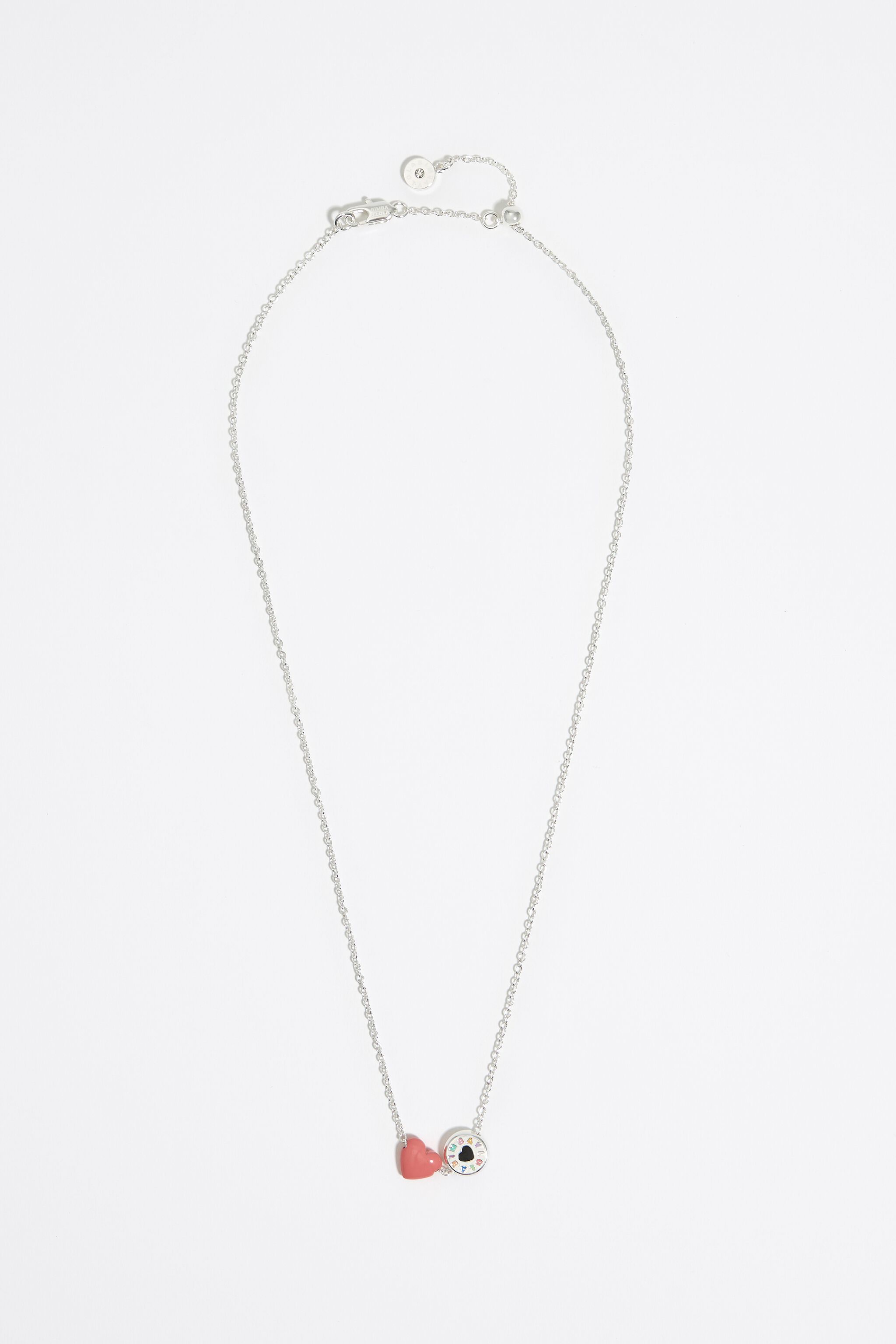 Pink heart logo necklace