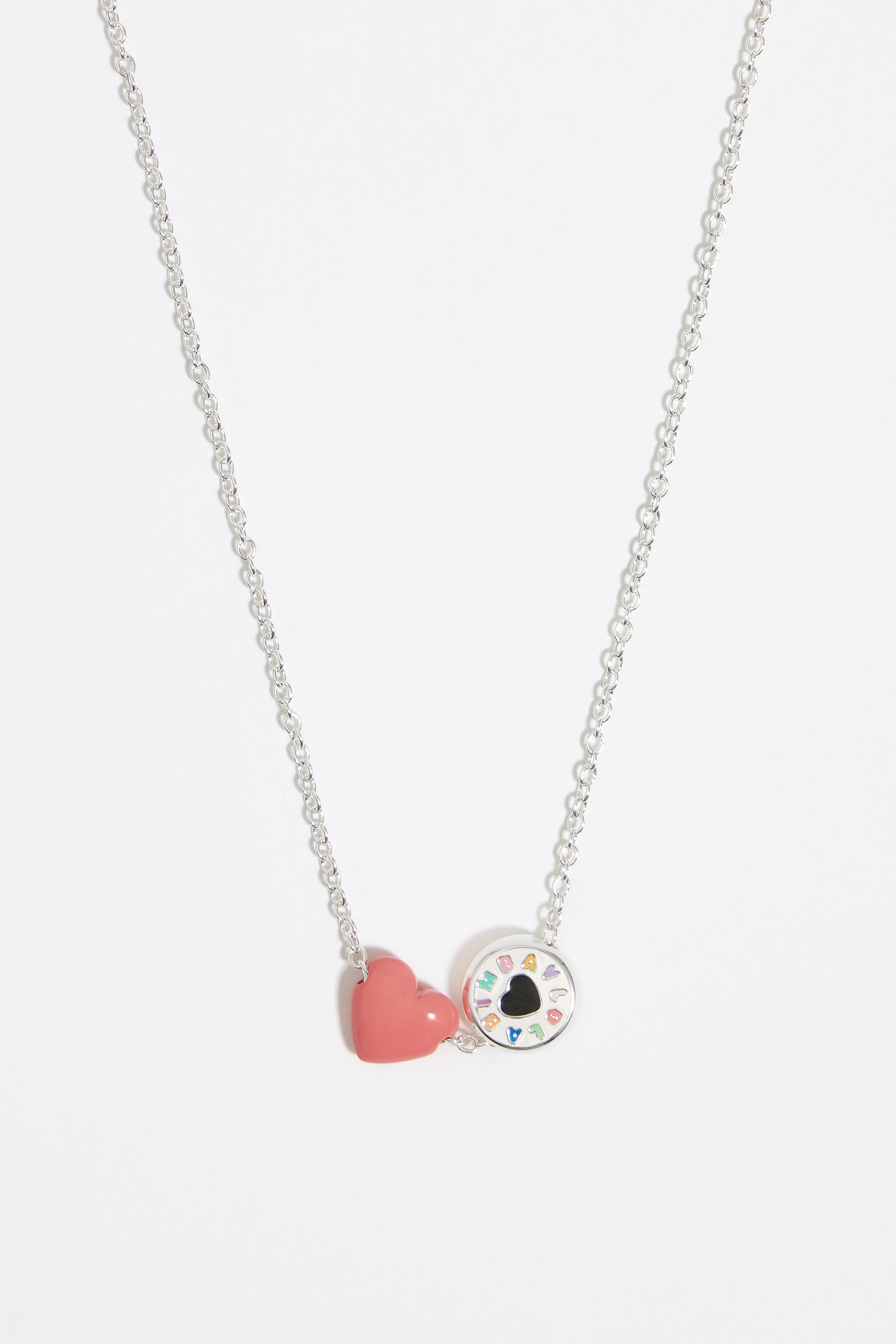 Pink heart logo necklace