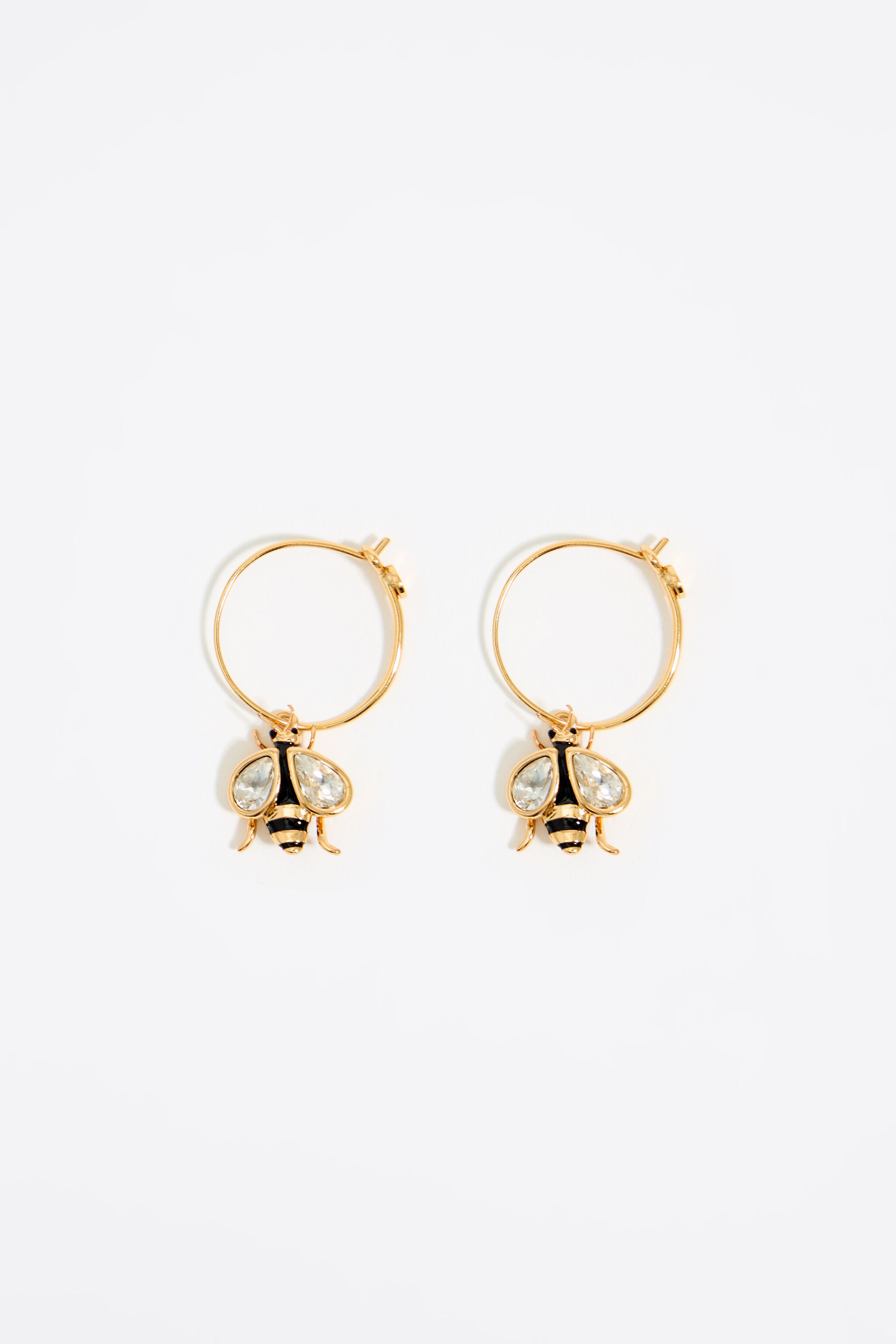 Pendientes aro mini abeja dorada