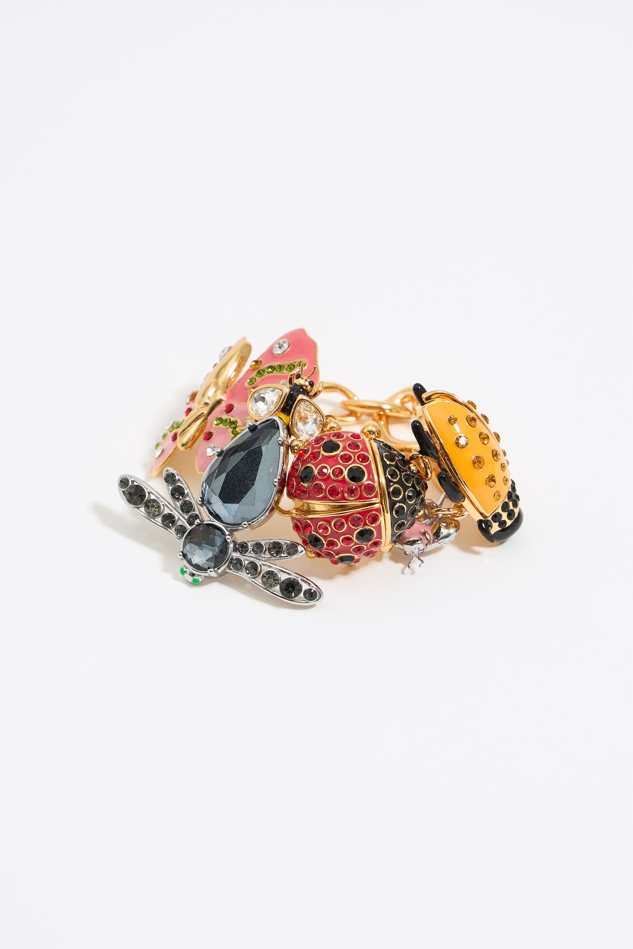 Butterfly, ladybug and bee chain bracelet