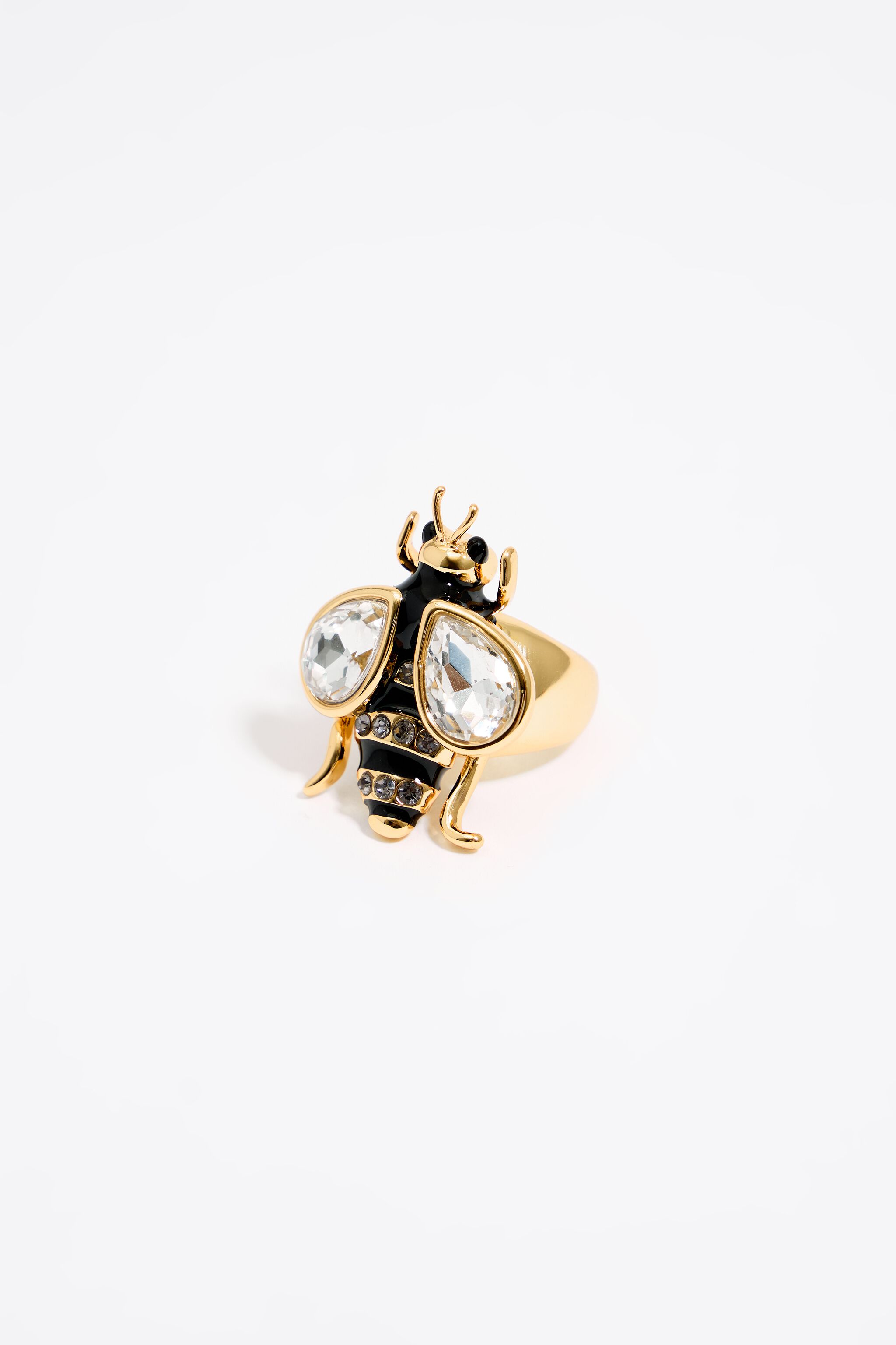 Anillo abeja negra con cristales