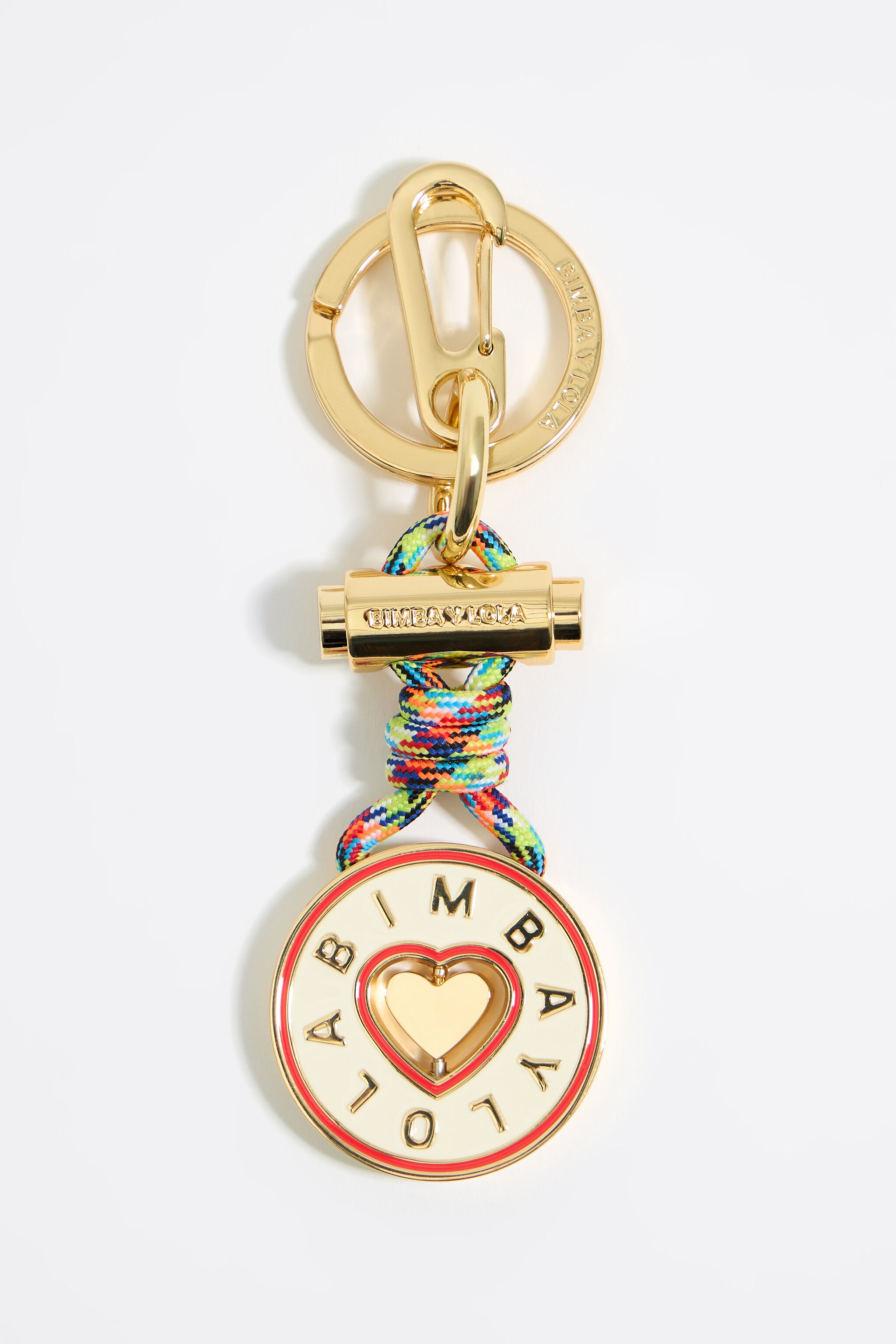 Ivory heart circular key ring