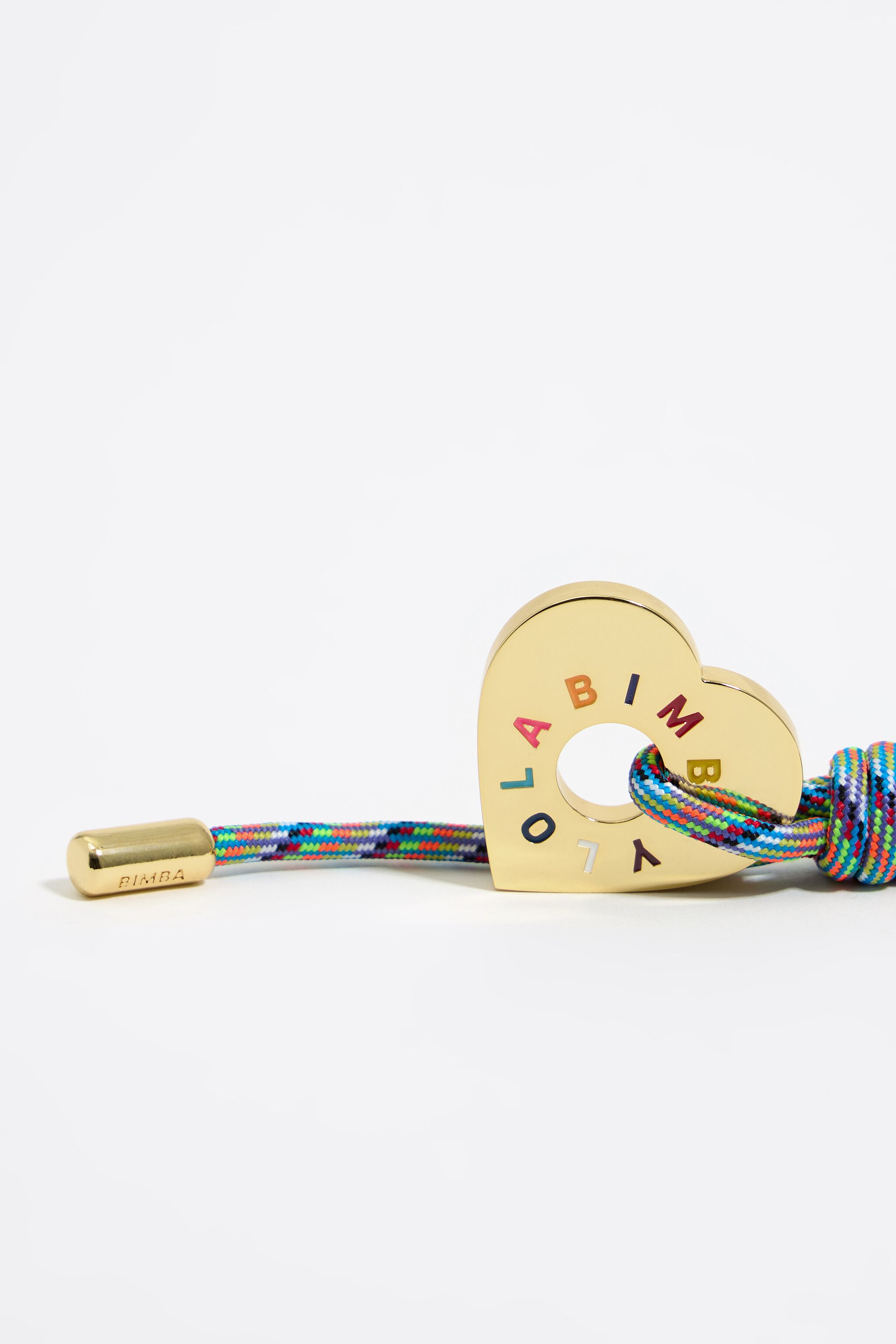 Orange metal heart key ring