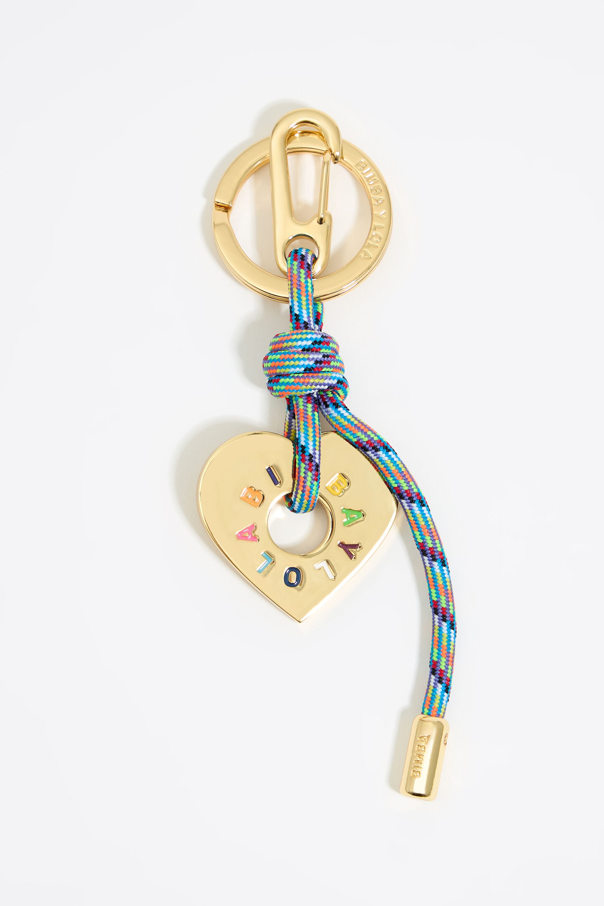 Orange metal heart key ring