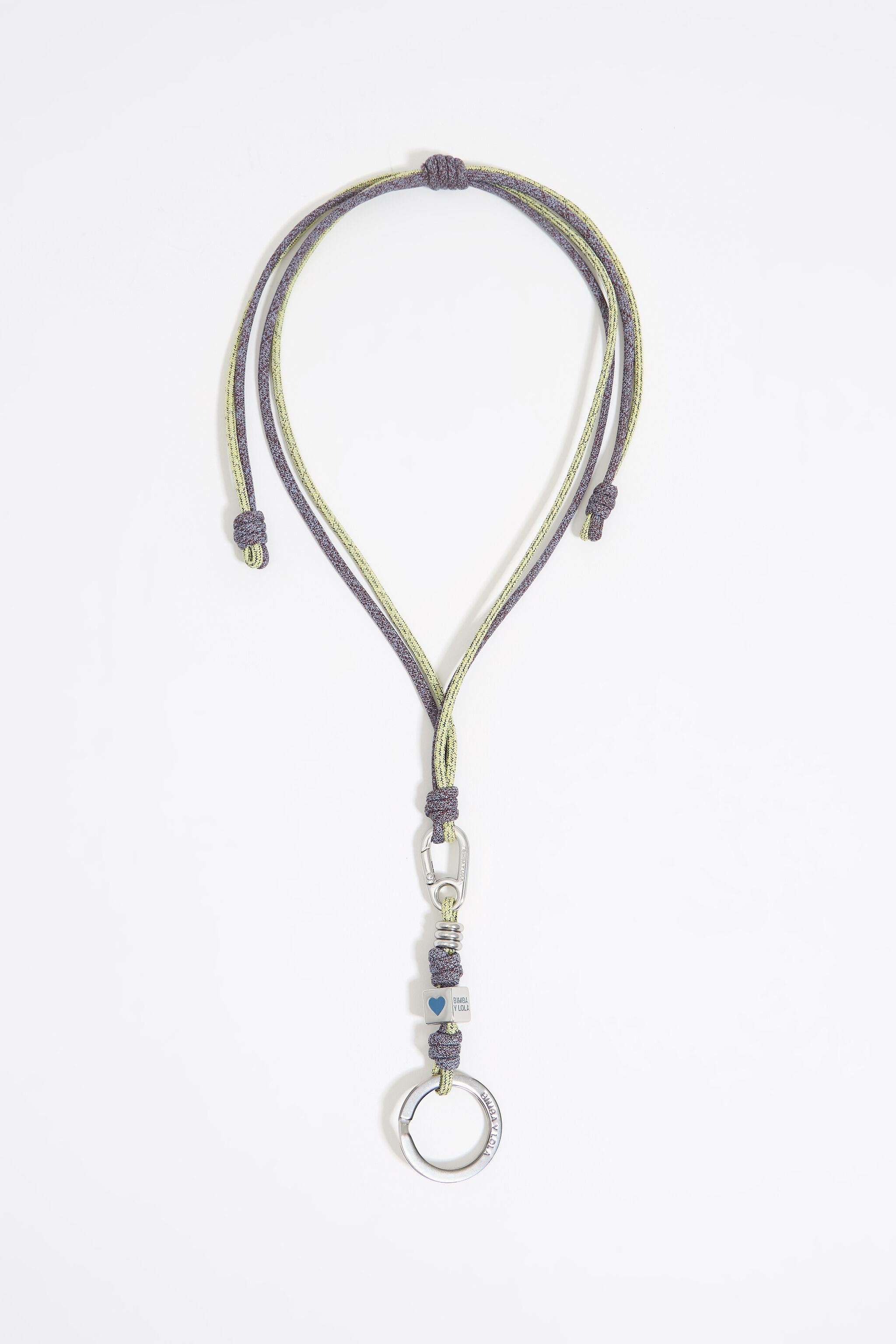 Green detachable knots key ring