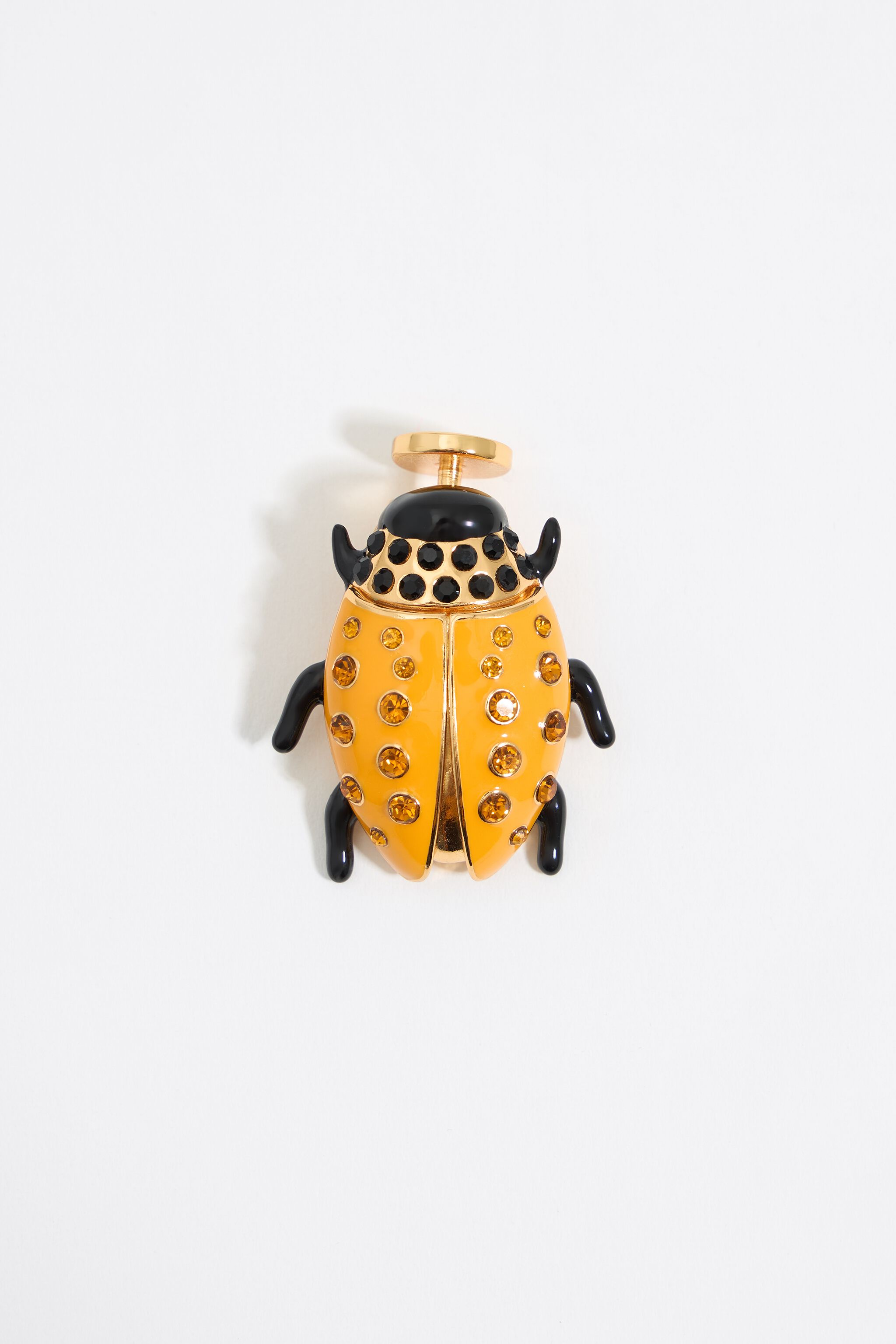 Yellow beetle bag charm
