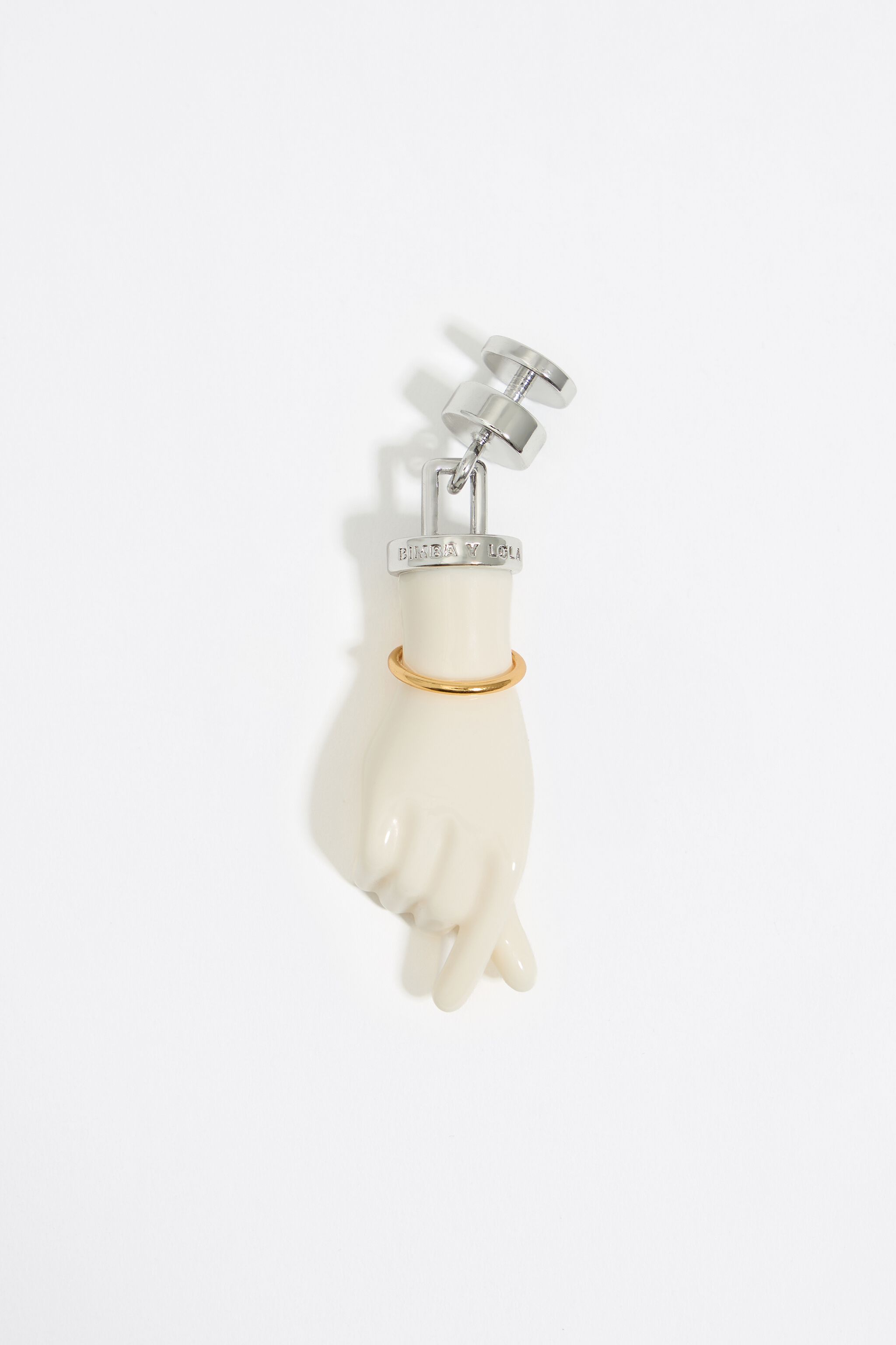 Silver Korean hand heart charm