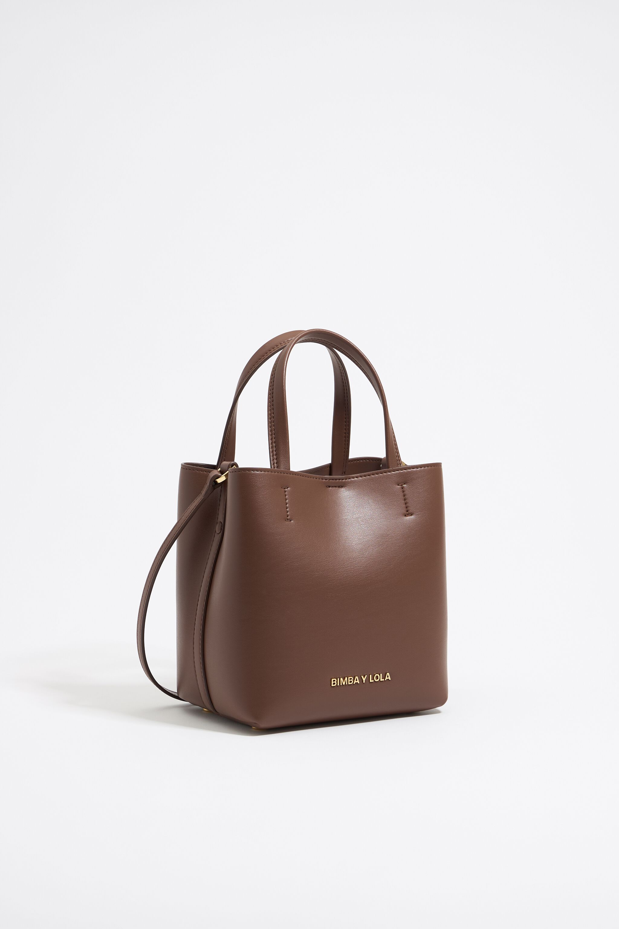 Large mocha leather Chihuahua shopper bag