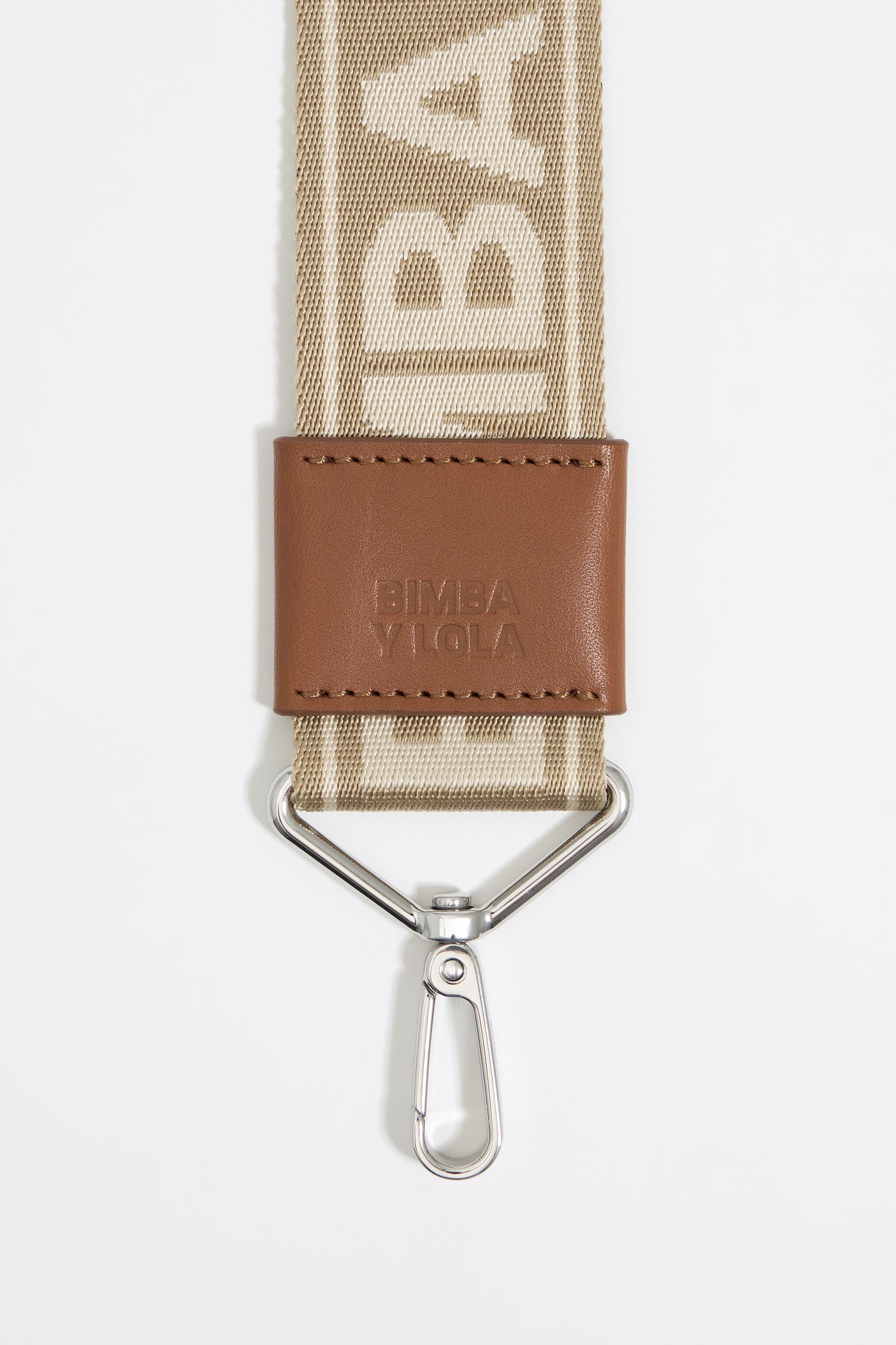 Sand logo fabric crossbody strap