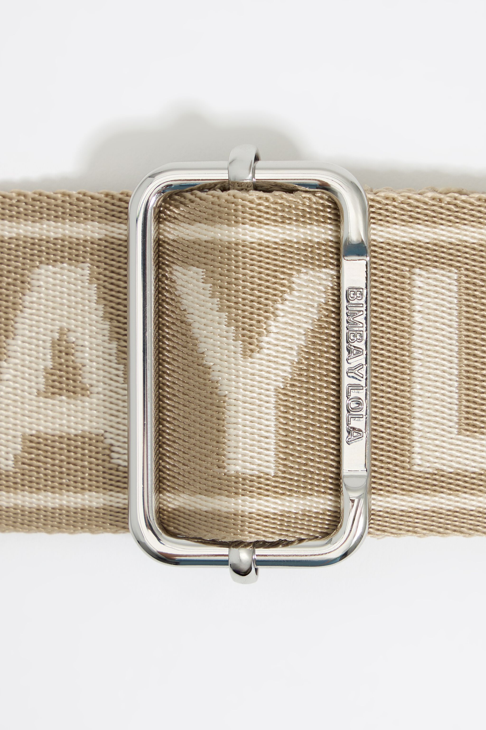 Sand logo fabric crossbody strap