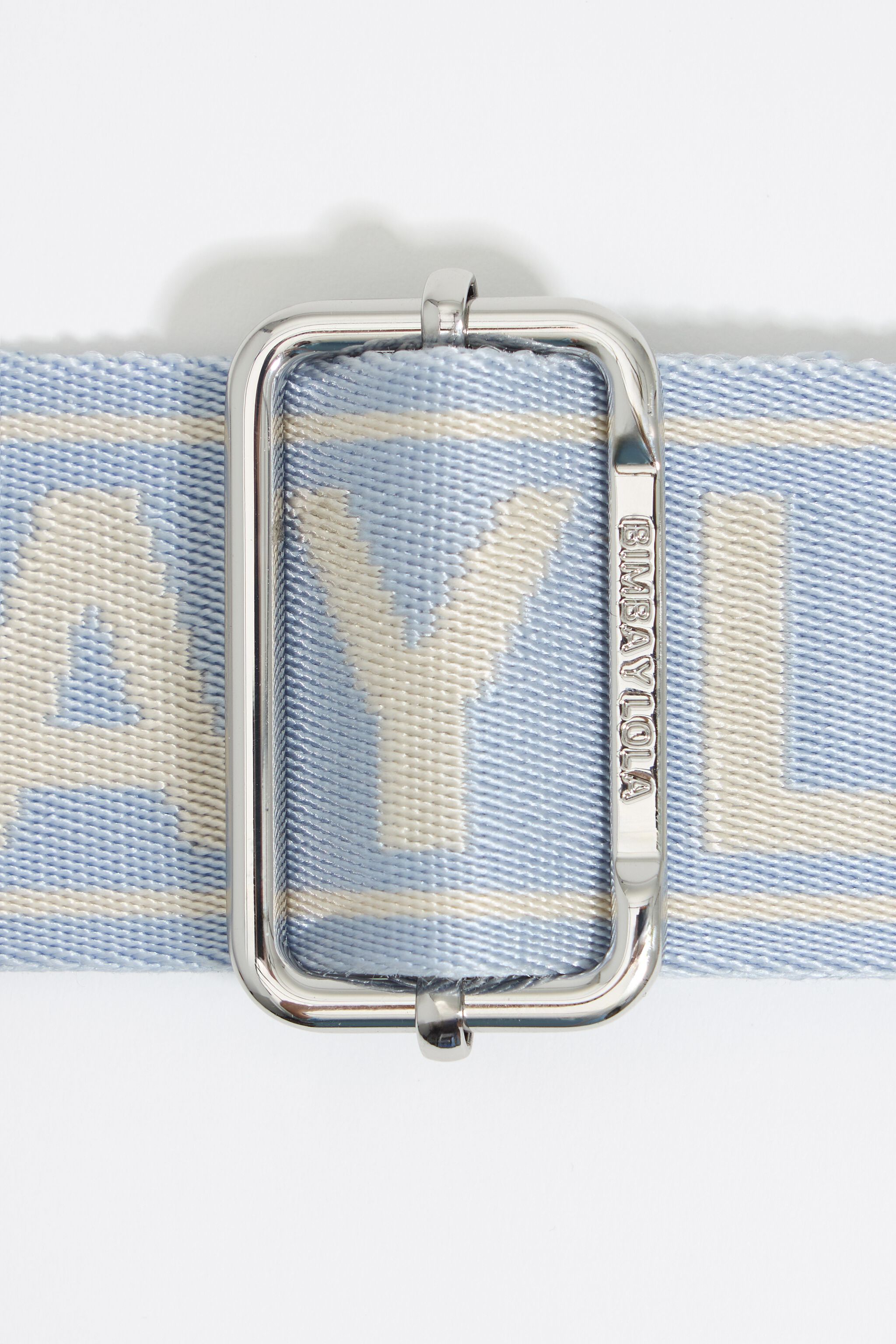 Light blue logo fabric crossbody strap