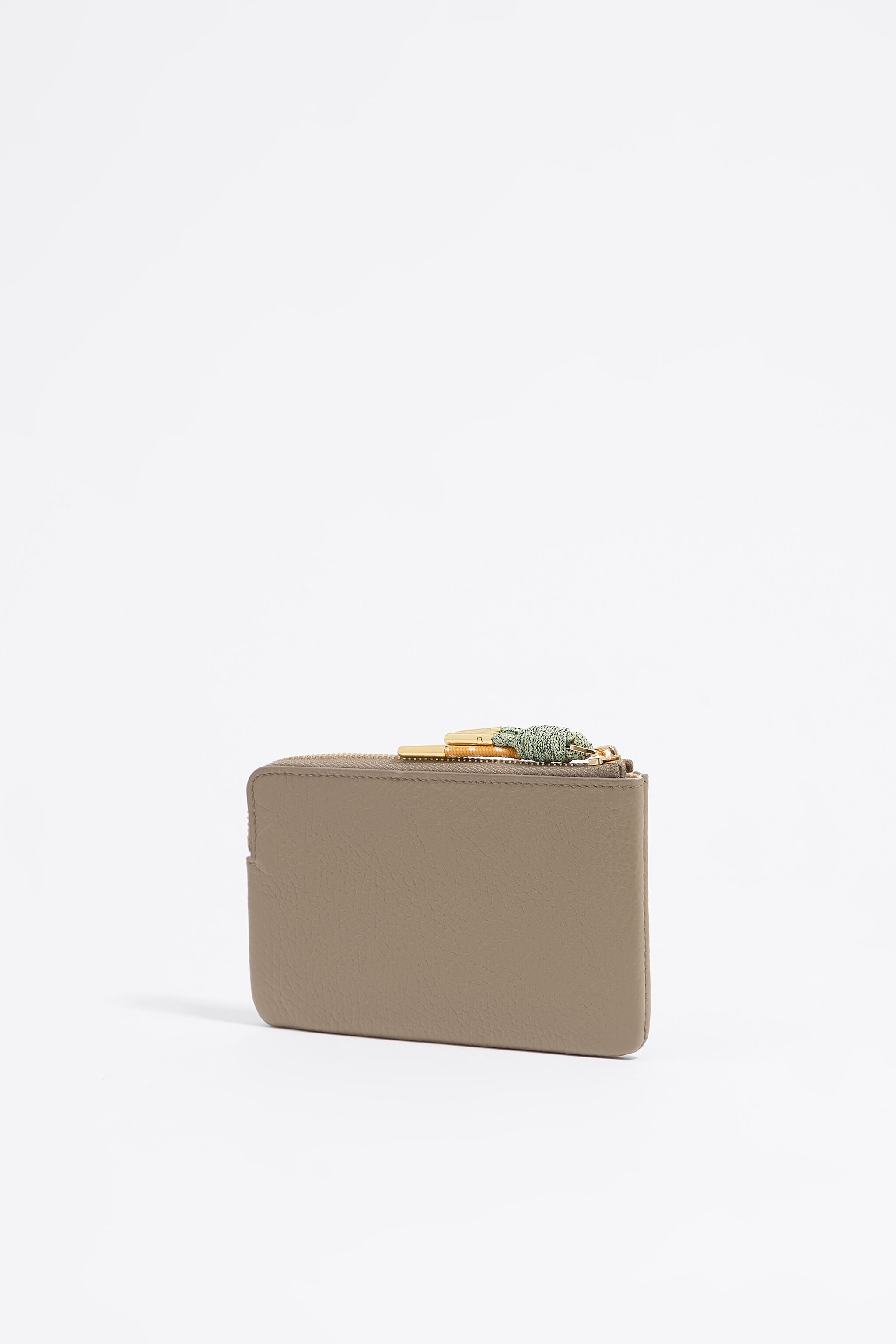 Taupe leather coin purse