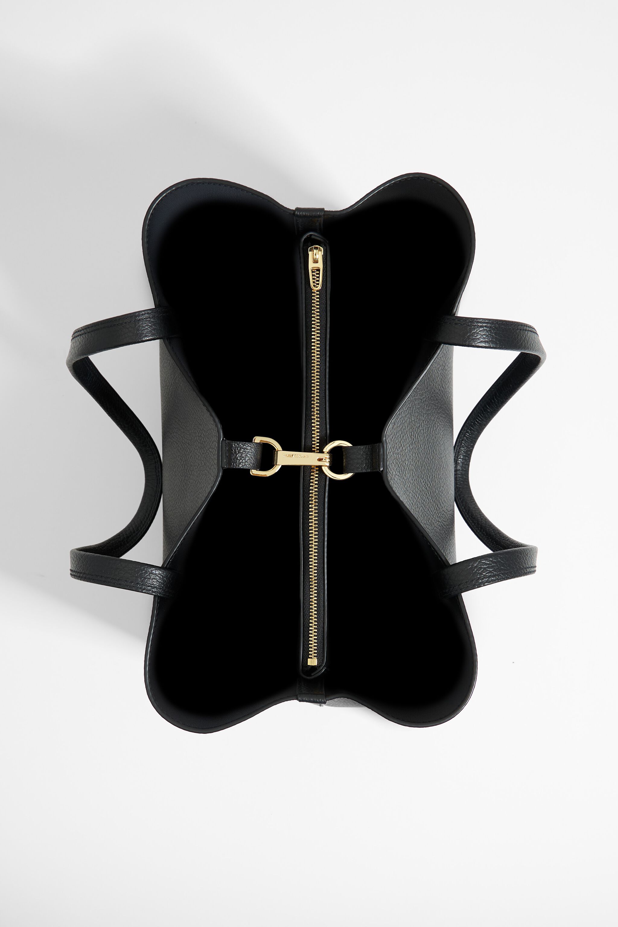 Large black leather Chihuahua shopper bag