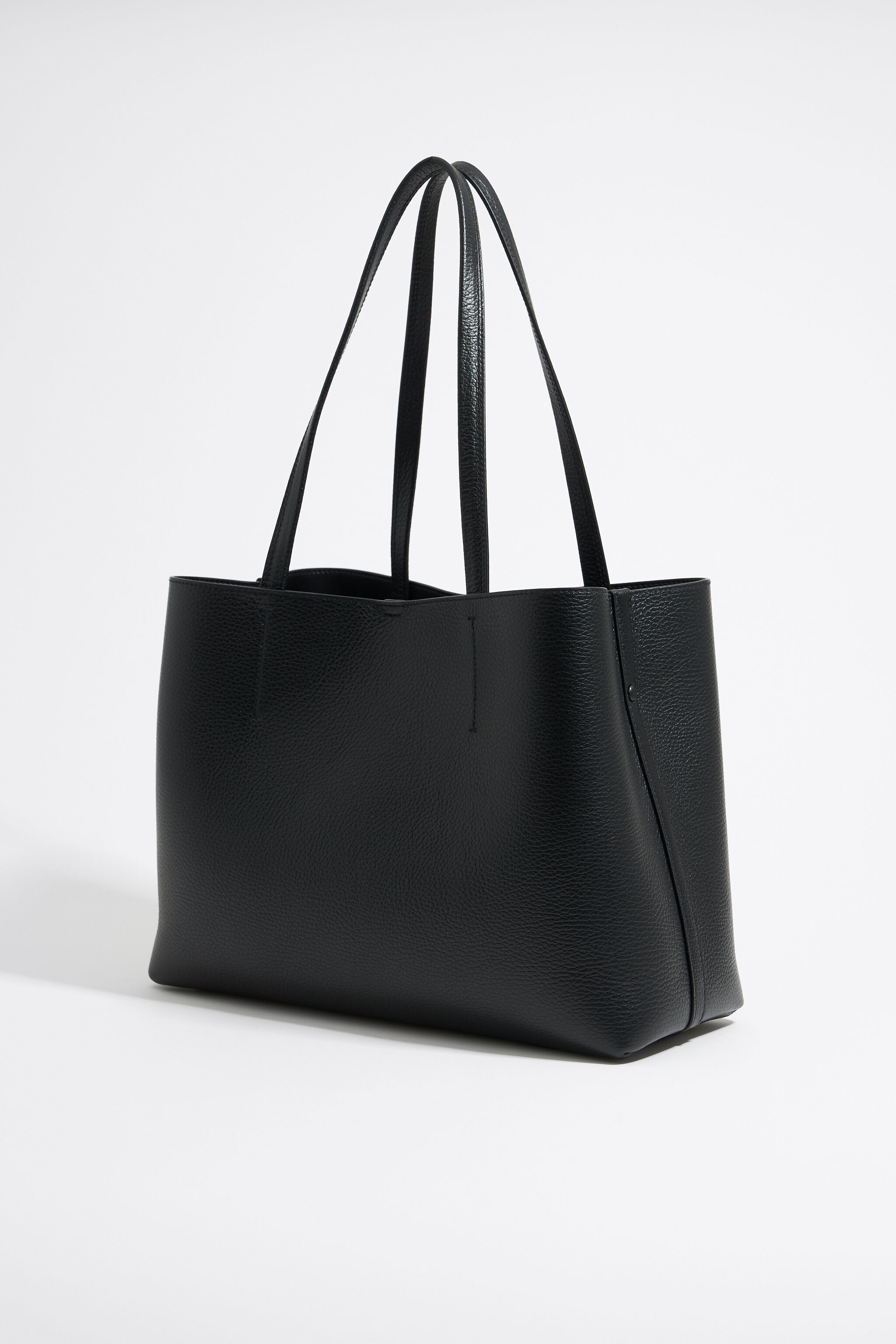 Large black leather Chihuahua shopper bag