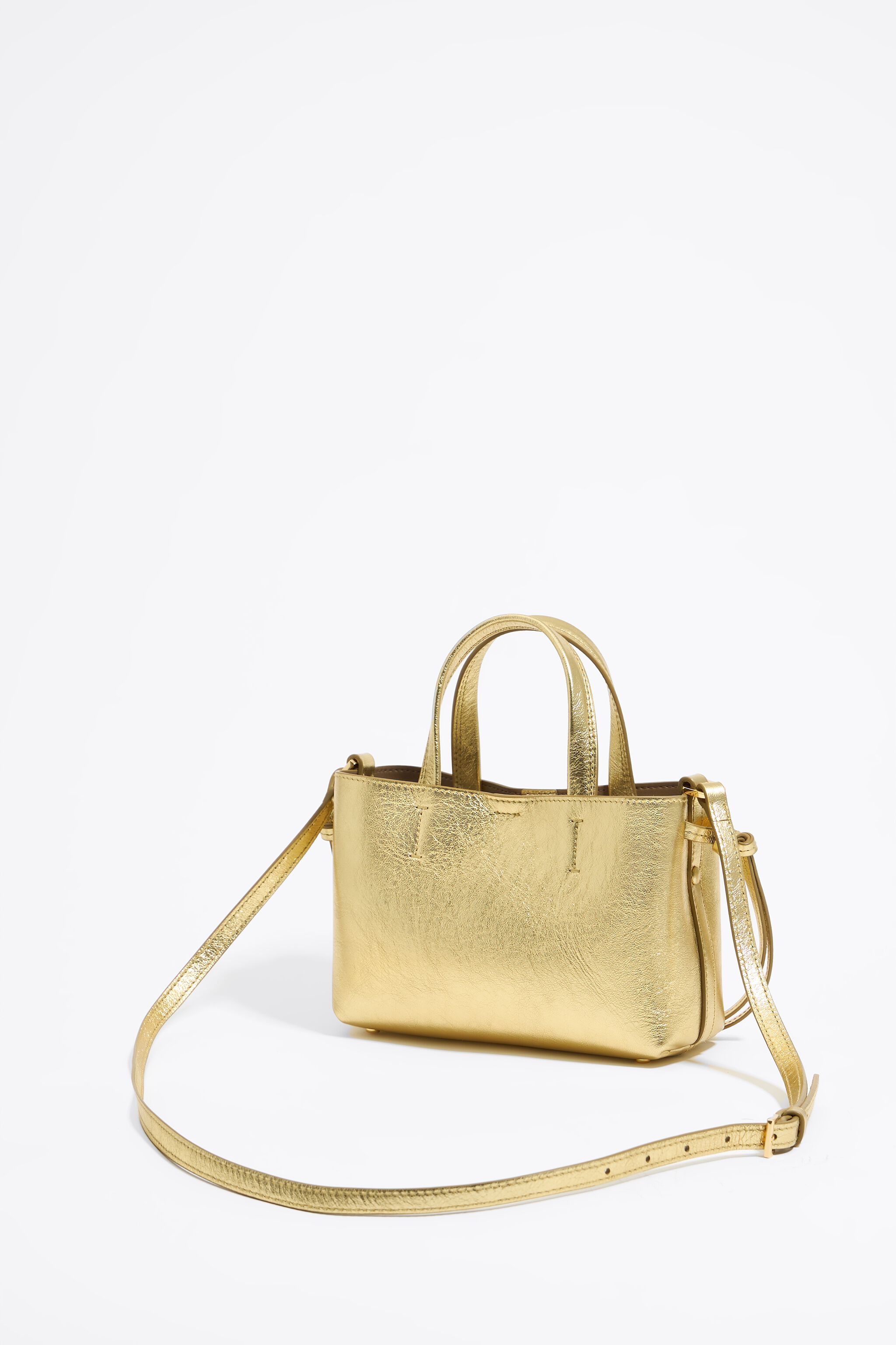 Mini gold leather Chihuahua bag